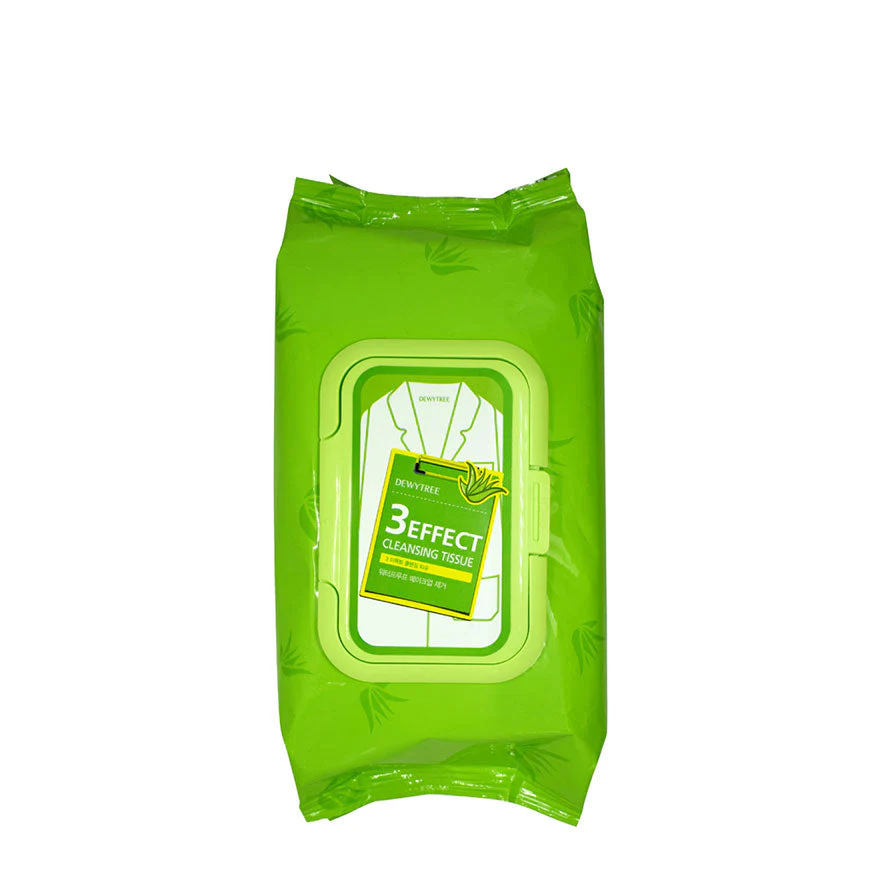 3 Effect Cleansing Tissue Makeup Removing Wipes 100pcs