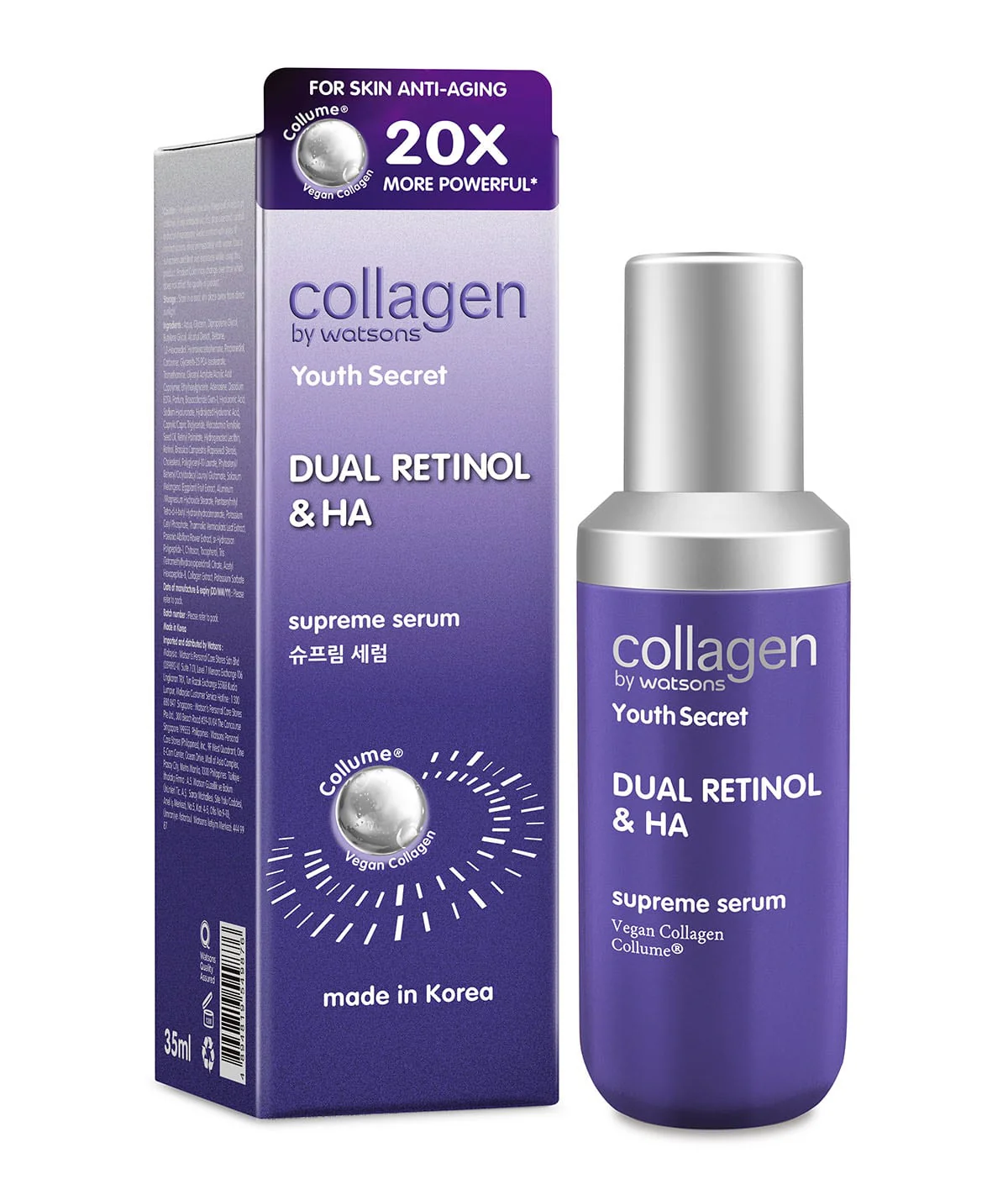 Collagen by Watsons Youth Secret Dual Retinol & HA Supreme Serum 35ml