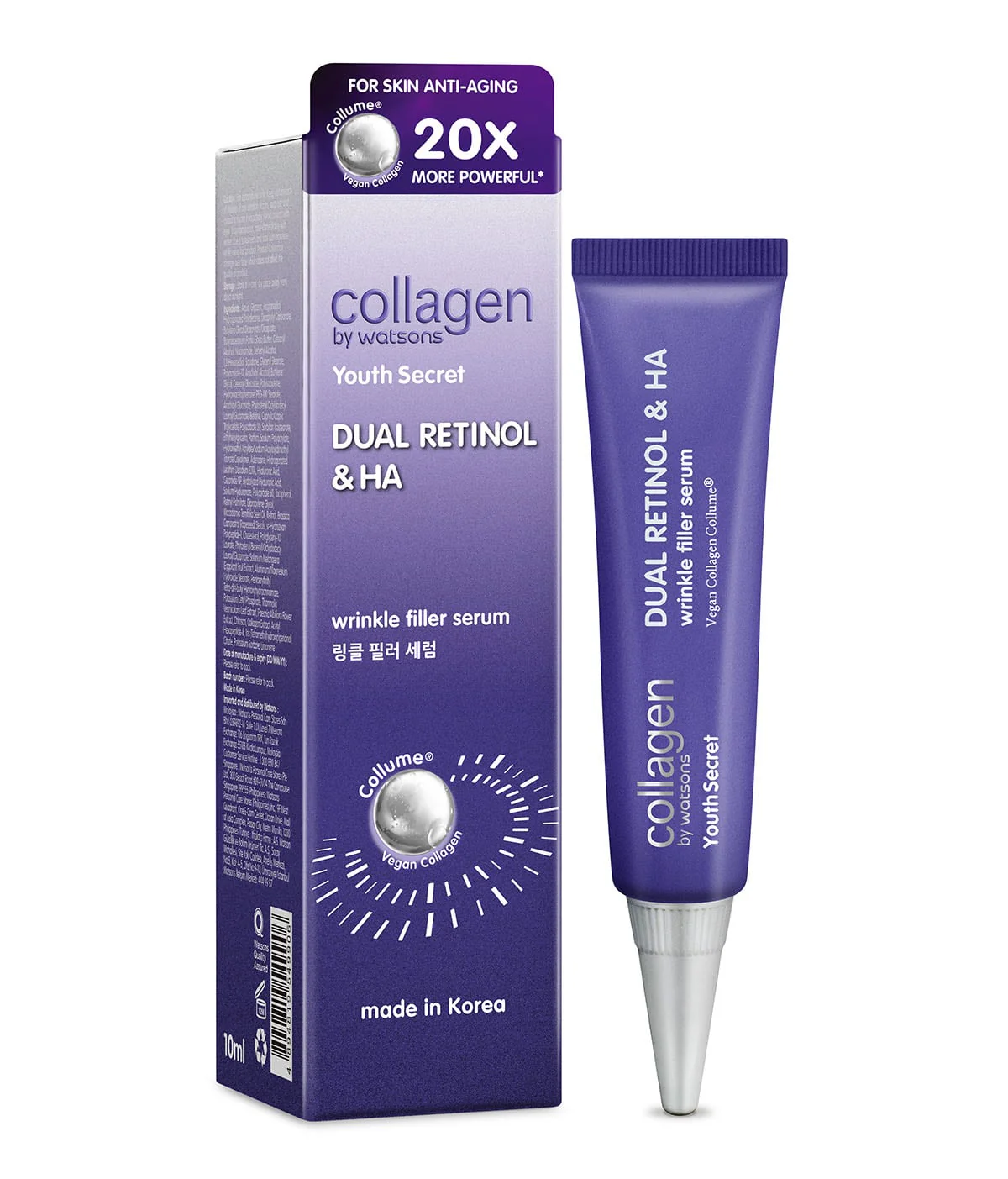 Collagen by Watsons Youth Secret Dual Retinol & HA Wrinkle Filler Serum 10ml