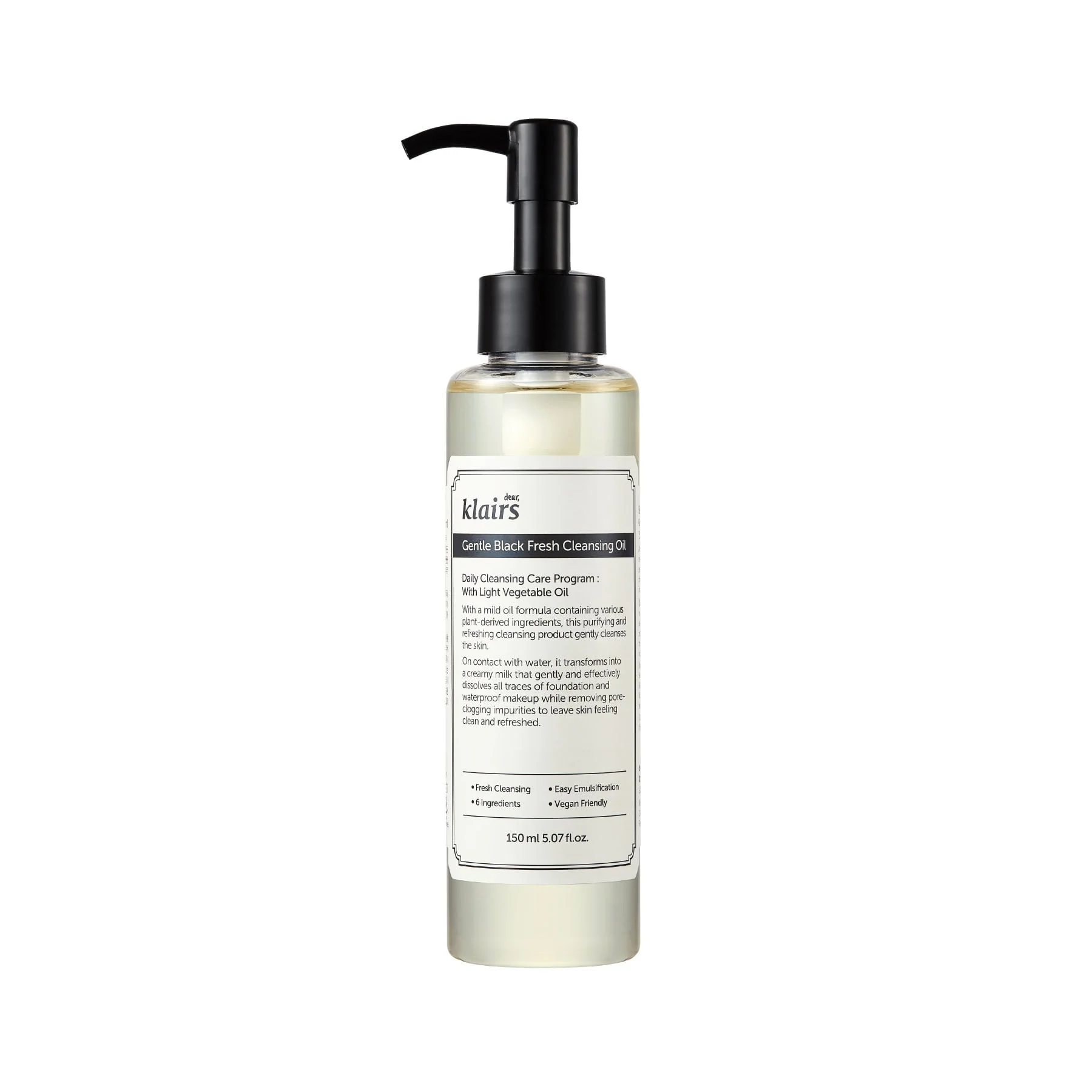 Dear, Klairs Gentle Black Fresh Cleansing Oil 180ml