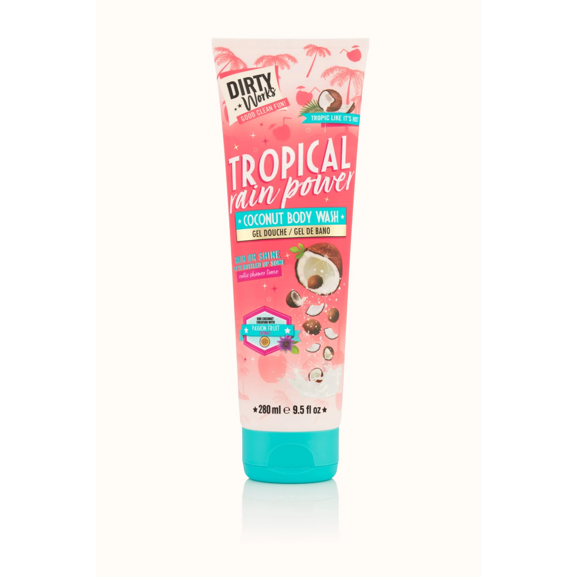 Dirty Works Tropical Rain Power Coconut Body Wash 280ml