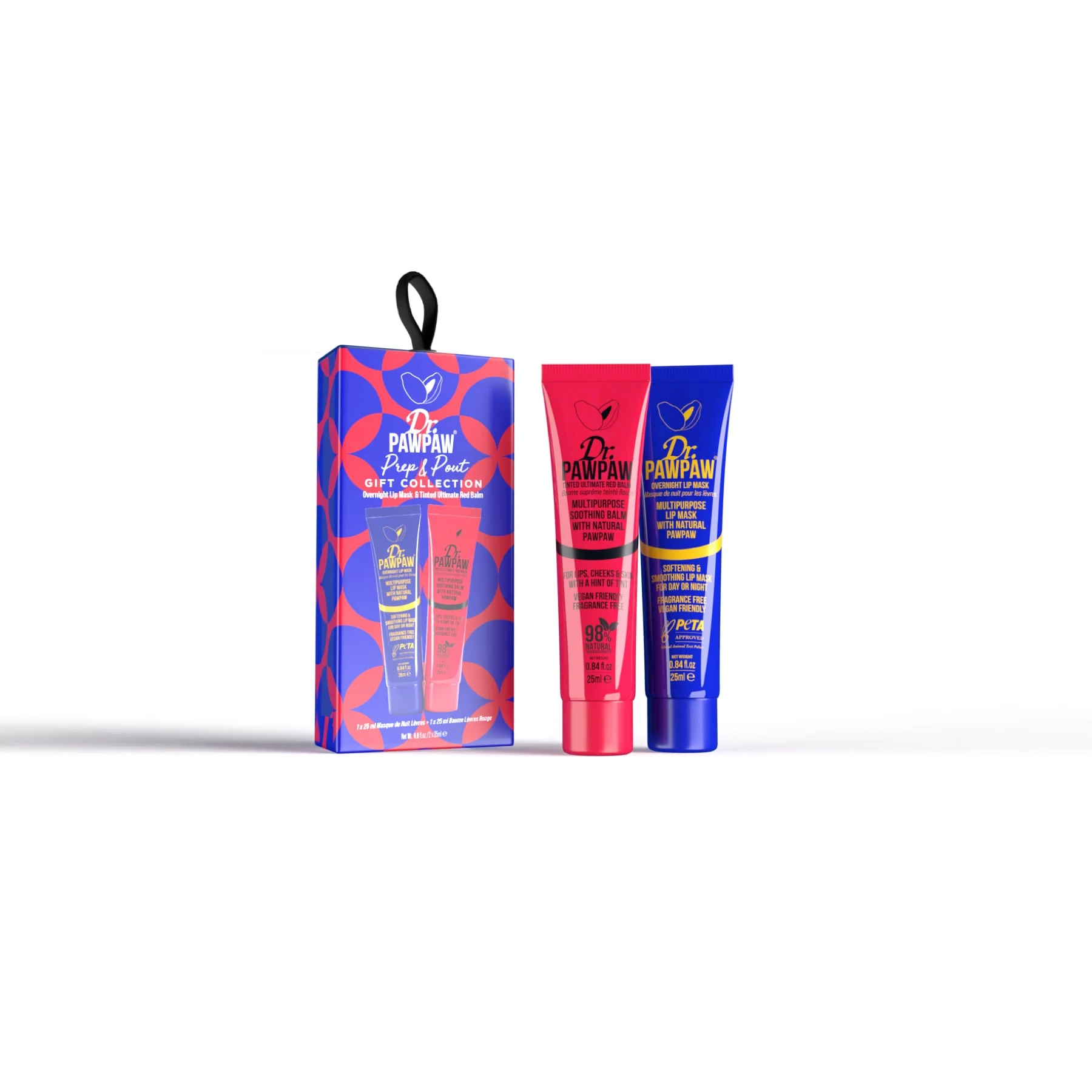 Dr.PAWPAW Prep & Pout Gift Collection Overnight Lip Mask and Tinted Ultimate Red Balm Set
