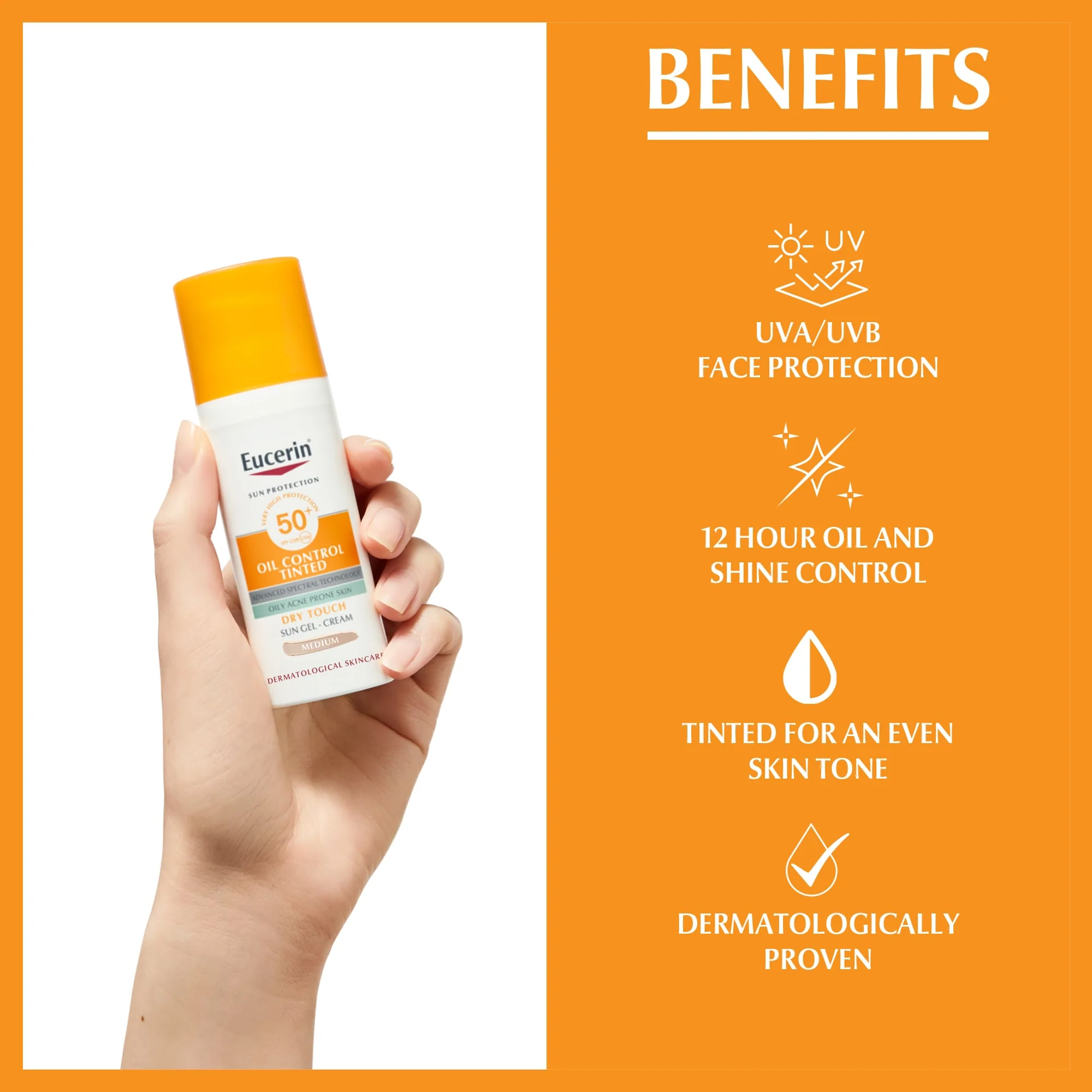 Eucerin Oil Control Sun Gel-Cream SPF 50+ Medium 50ml - Image 2