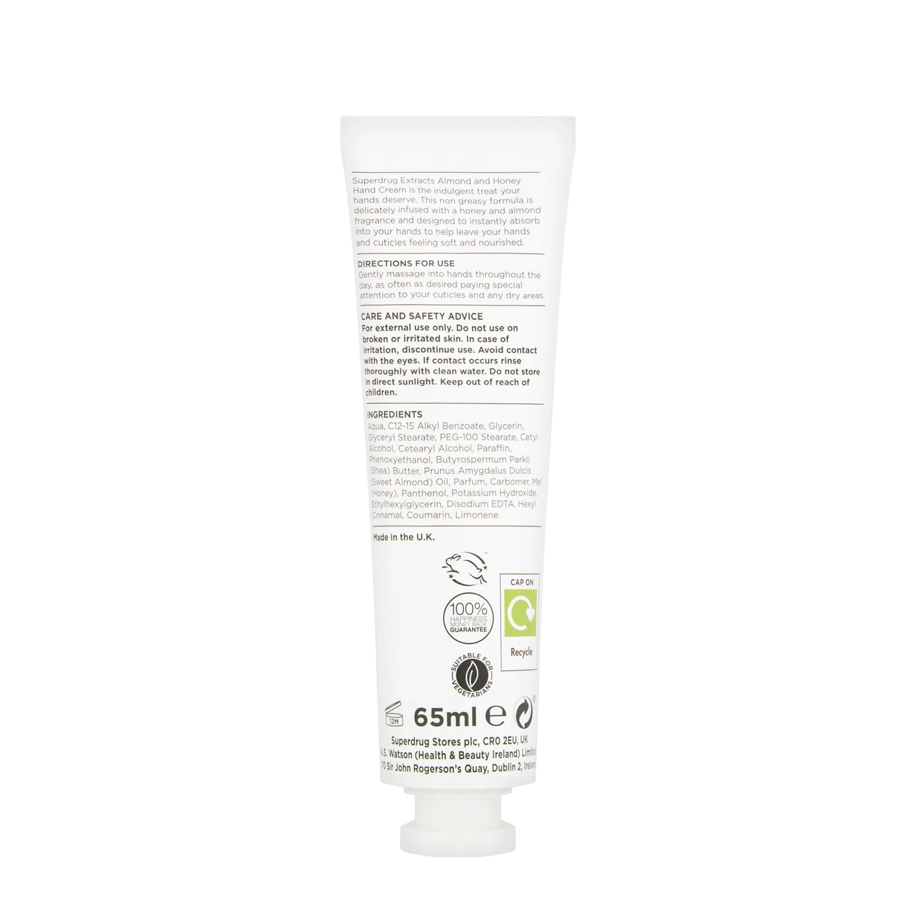 Extracts Almond & Honey Hand Cream 65ml - Image 2
