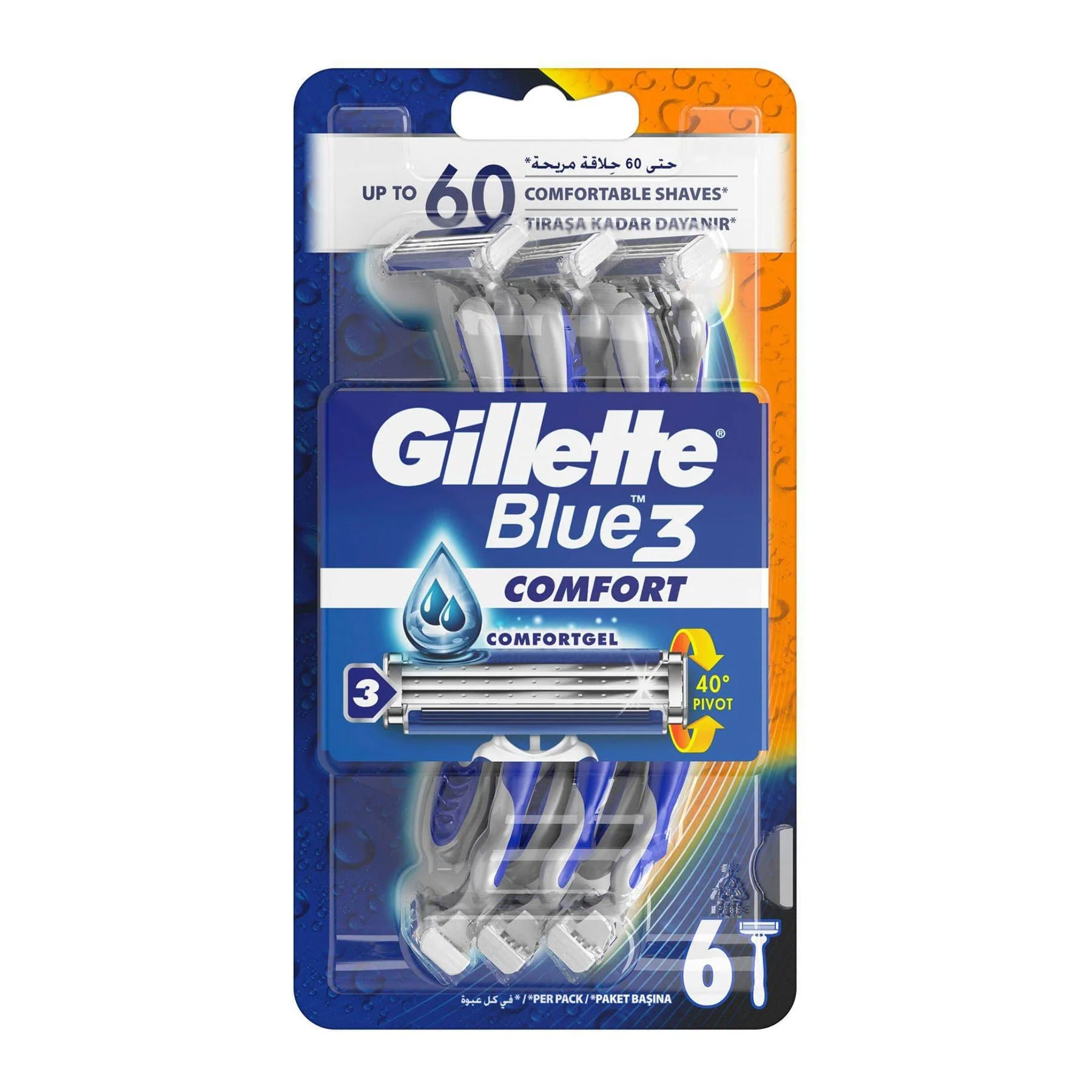 Gillette Blue3 Comfort Razor 6pcs