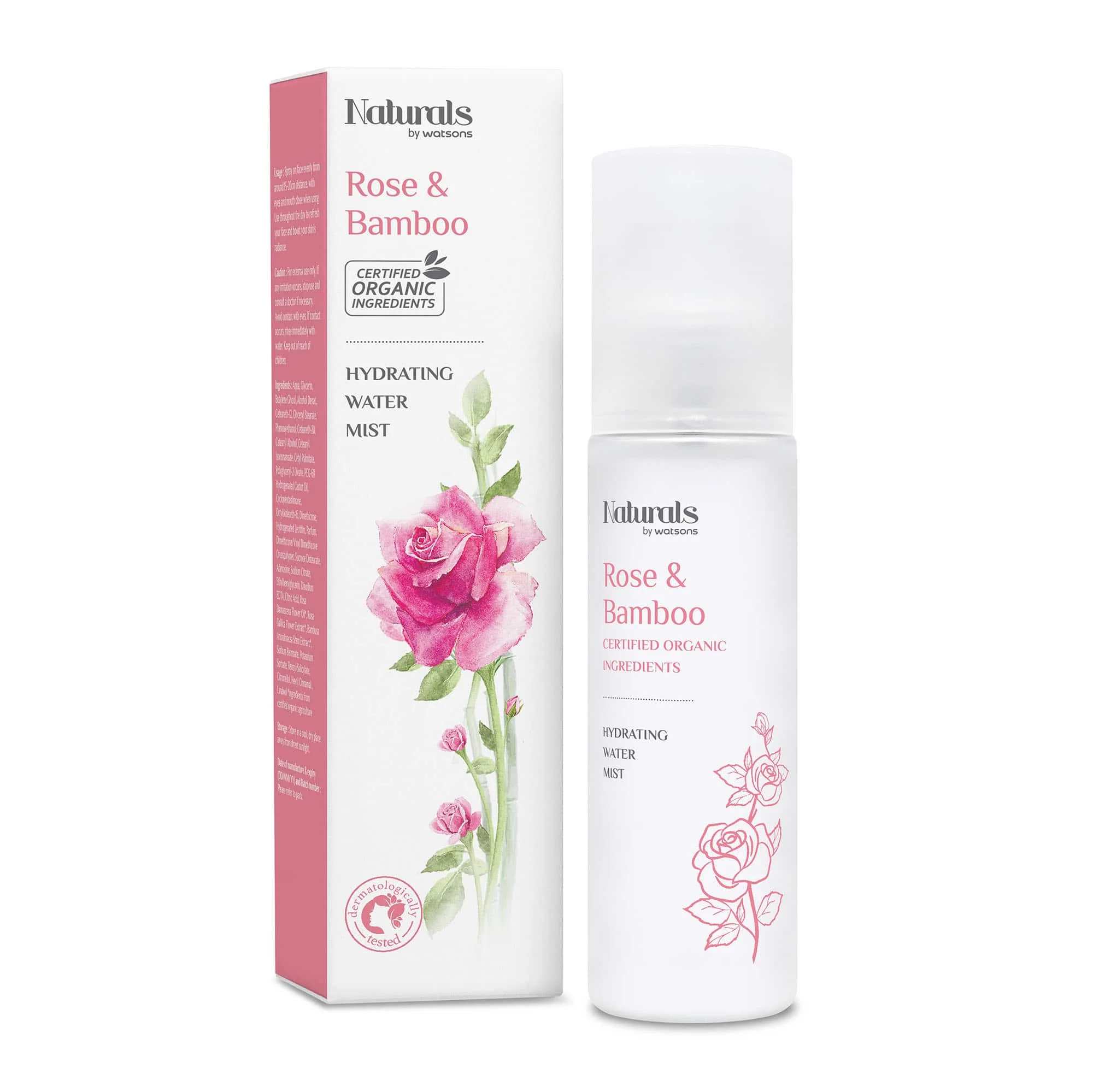 Hydrating Water Face Mist Spray Rose & Bamboo 100ml