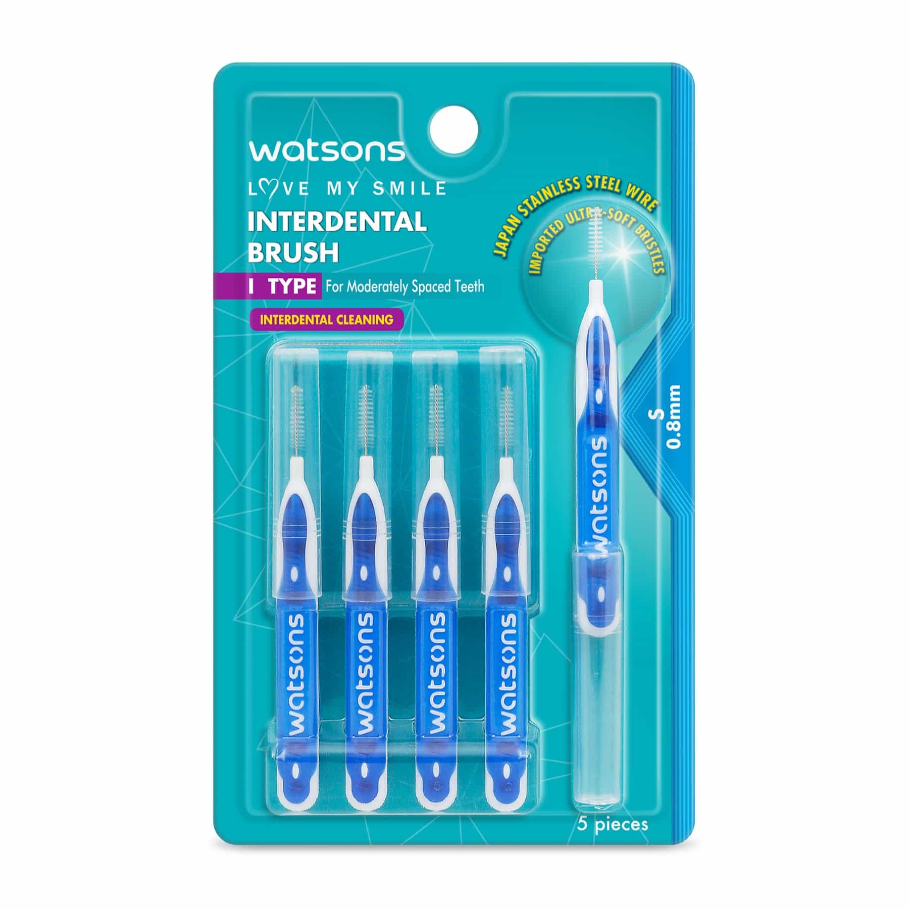 I Type Interdental Brush 0.8mm 5pcs