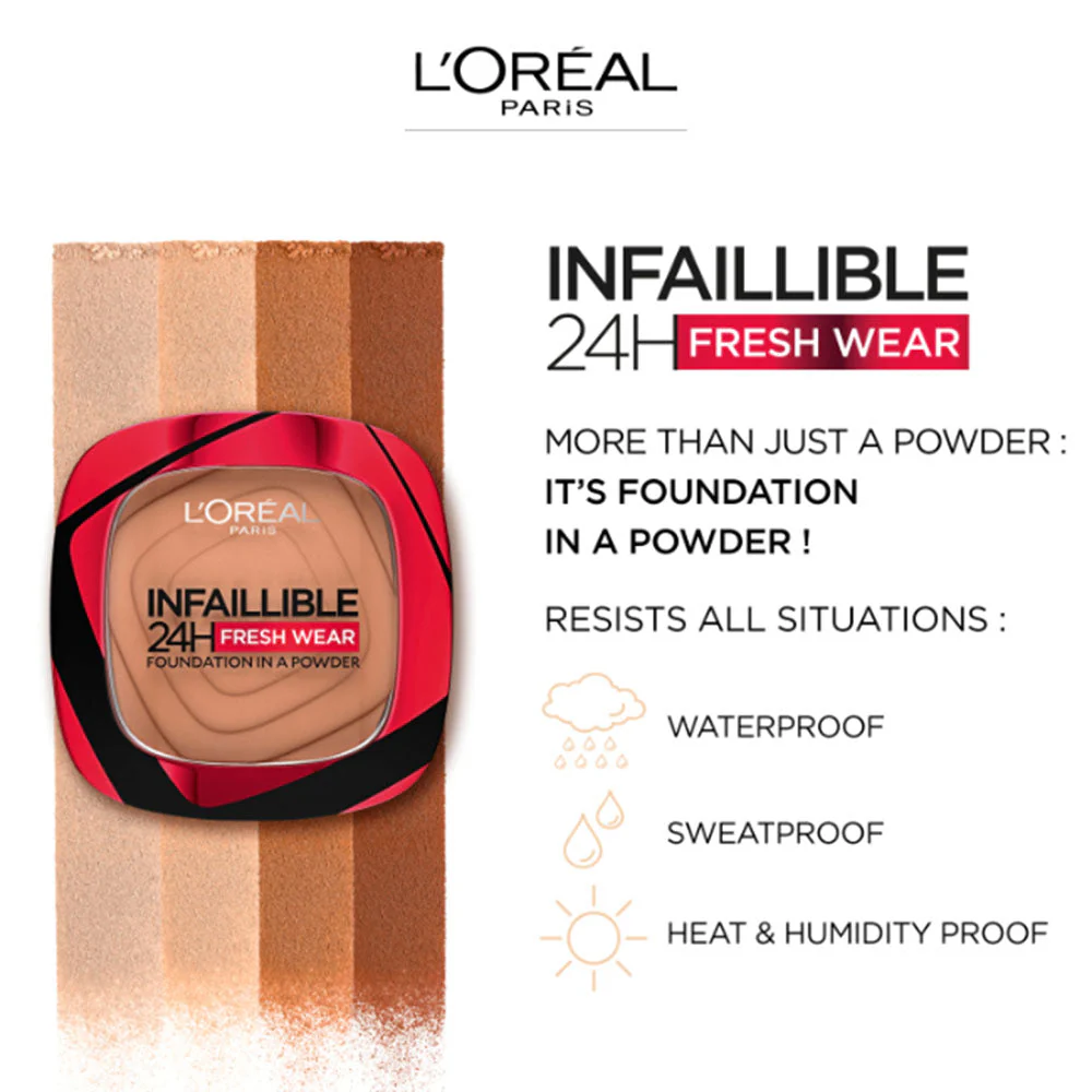 L'Oreal Paris Infallible 24H Fresh Wear Foundation In A Powder 9g - Image 19