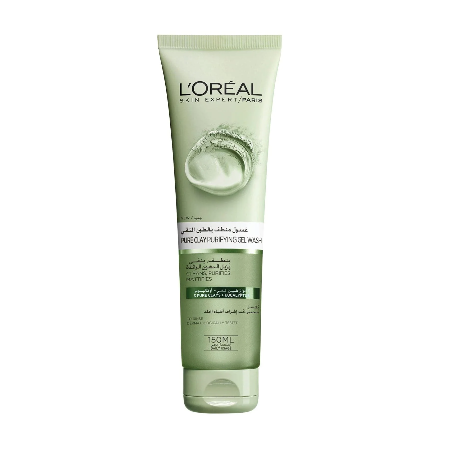 L'Oreal Paris Pure Clay Purifying Gel Wash 3 Pure Clays + Eucalyptus 150ml
