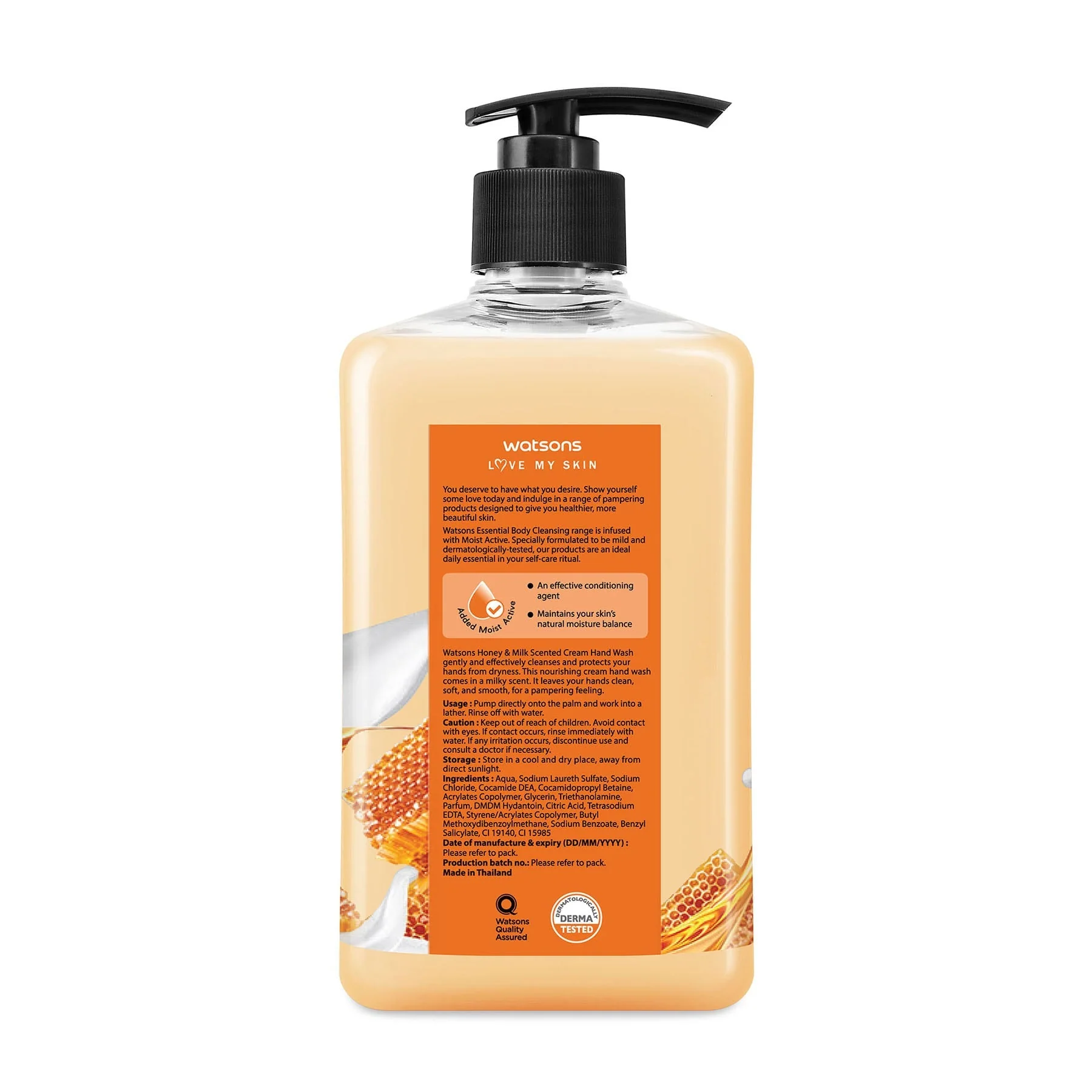 Love My Skin Cream Hand Wash Honey & Milk 500ml
