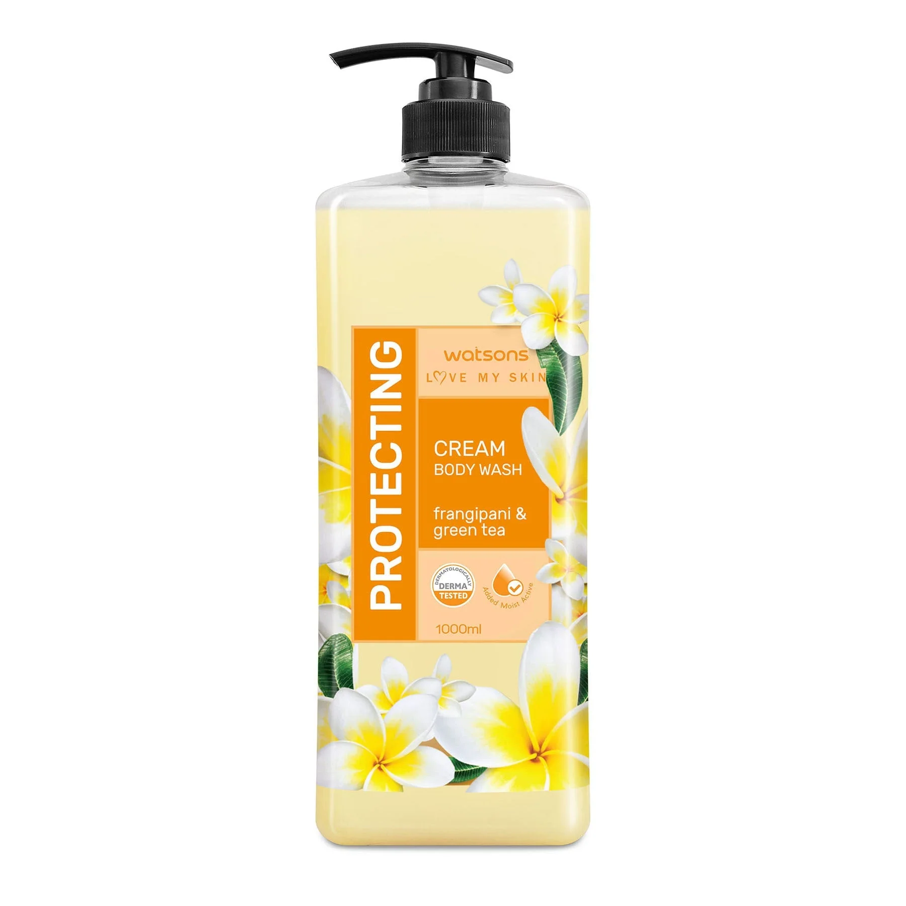 Love My Skin Protecting Cream Body Wash Frangipani & Green Tea 1l