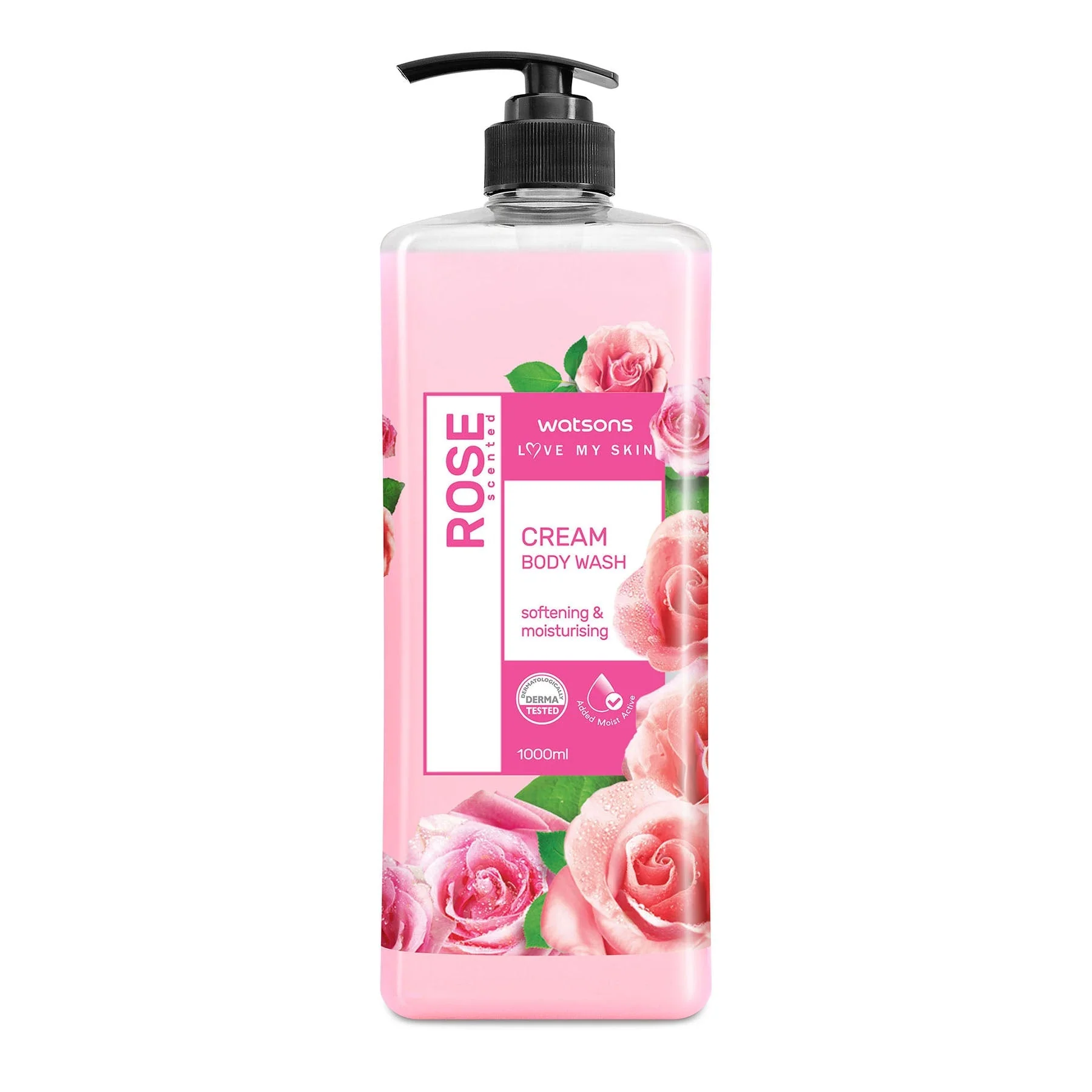 Love My Skin Softening & Moisturising Cream Body Wash Rose 1l
