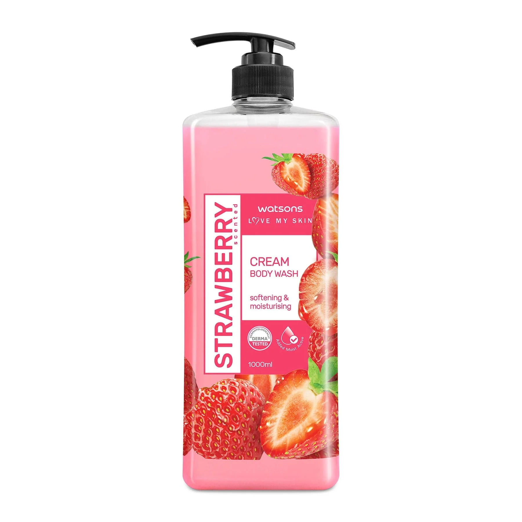 Love My Skin Softening & Moisturising Cream Body Wash Strawberry 1l