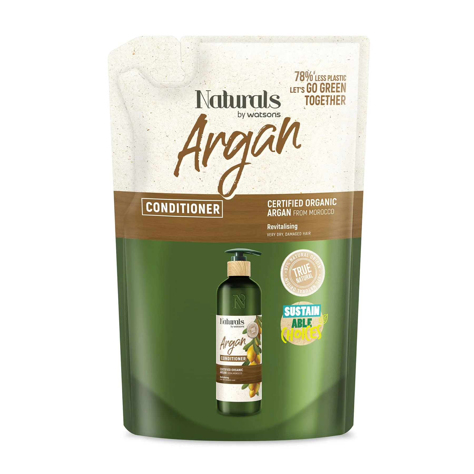 Naturals by Watsons Argan Conditioner Refill 450ml