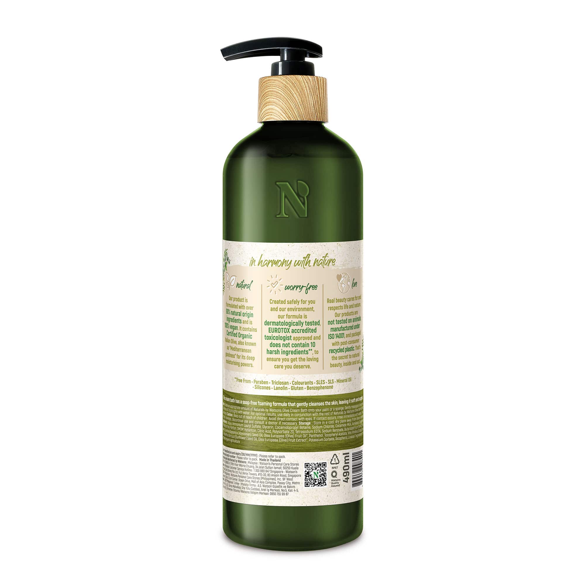 Naturals by Watsons Deep Moisturising Cream Bath Body Wash Olive - Image 2