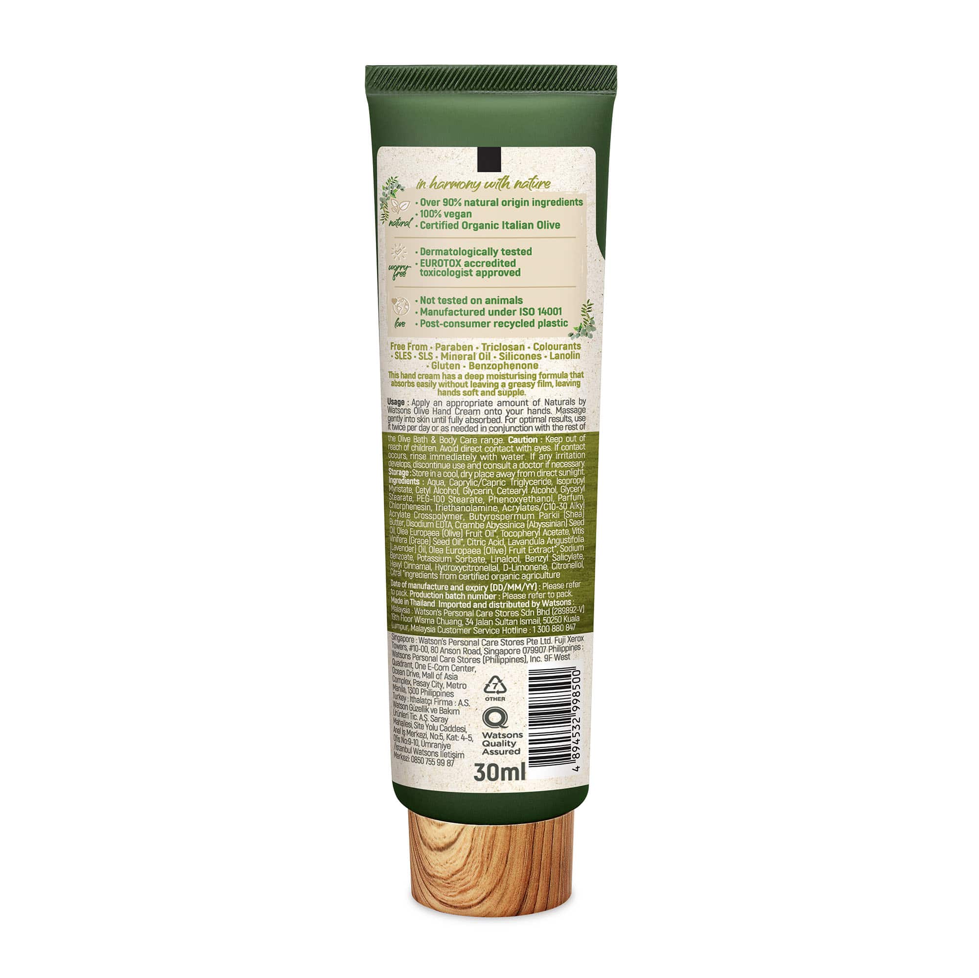 Naturals by Watsons Deep Moisturising Hand Cream Olive - Image 2