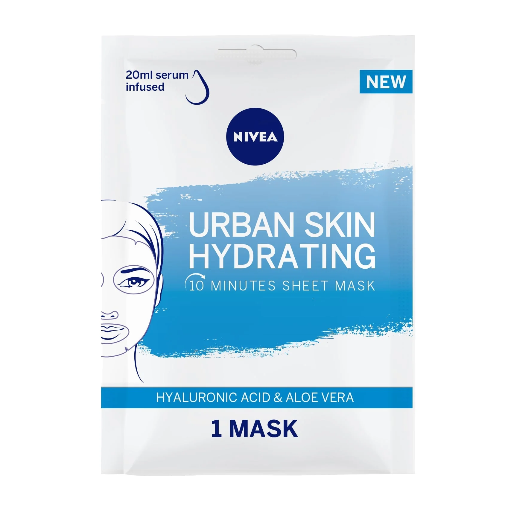 Nivea Urban Skin Hydrating Sheet Mask Hyaluronic Acid & Aloe Vera