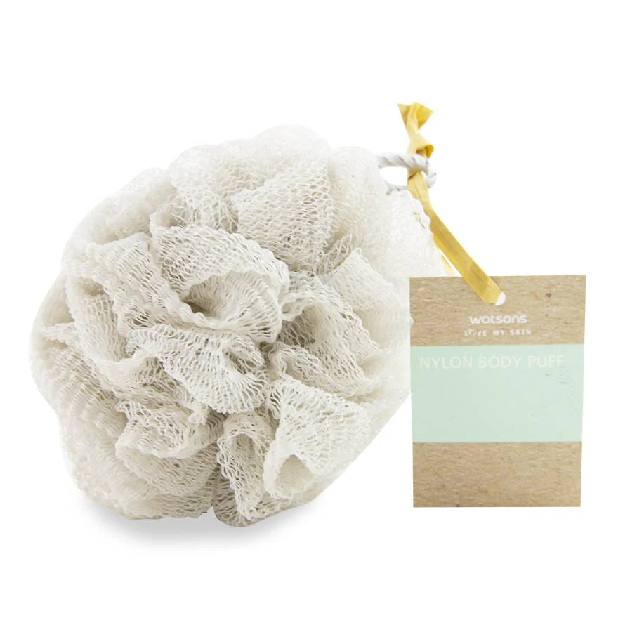 Nylon Body Puff White 1pc