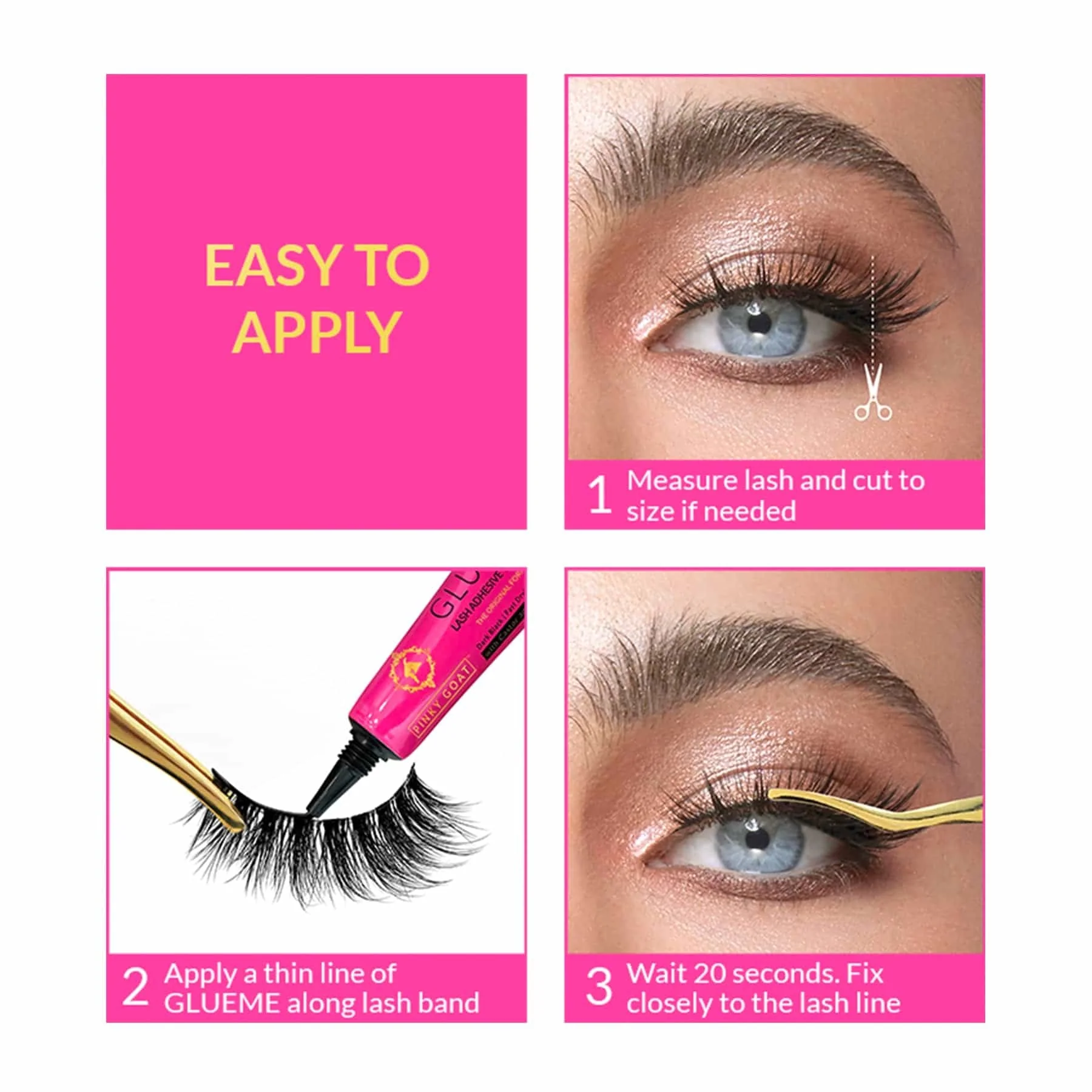 Pinky Goat Dania False Eyelashes Vegan 1 pair - Image 4