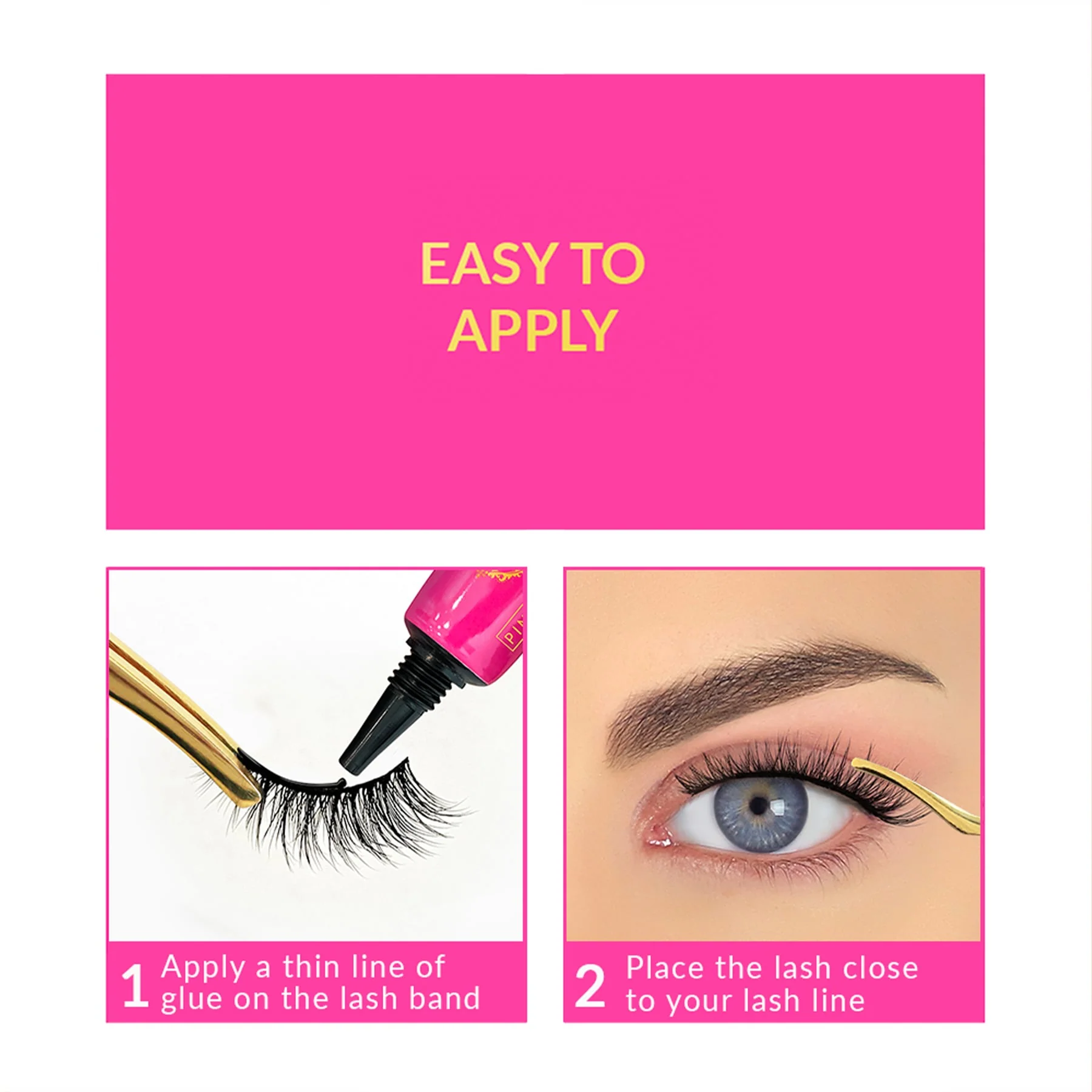 Pinky Goat Pre-Glued Aisha False Eyelashes 1 pair - Image 4