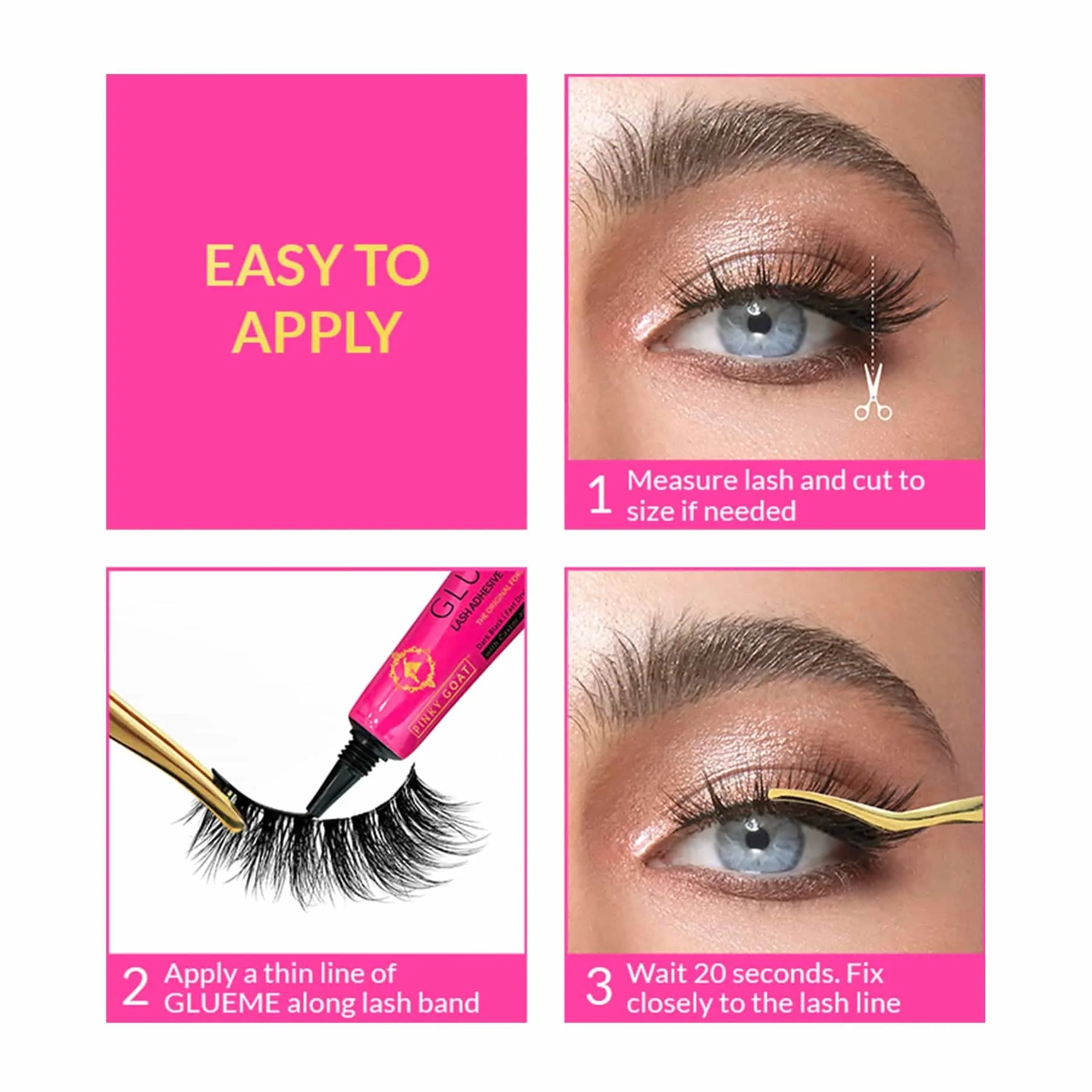 Pinky Goat Reem False Eyelashes Vegan 1 pair - Image 4
