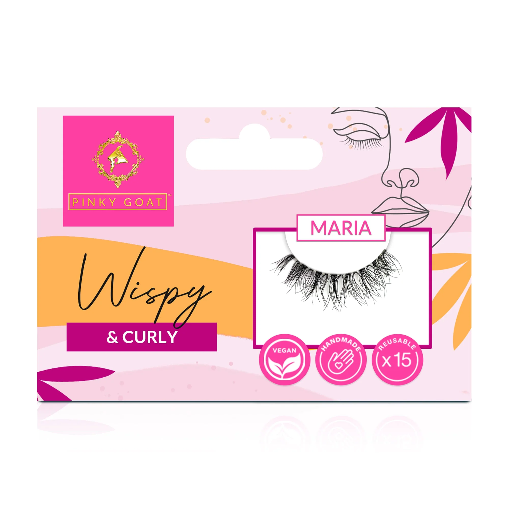 Pinky Goat Wispy & Natural Maria False Eyelashes 1 pair