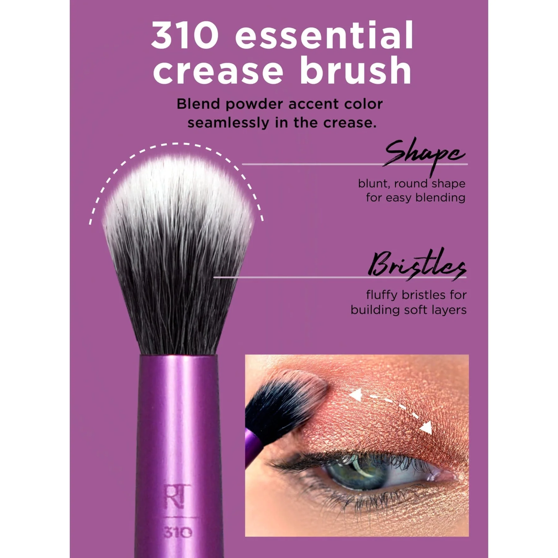 Real Techniques Everyday Eye Essentials Makeup Brush Kit, 8 Piece Set - Image 5