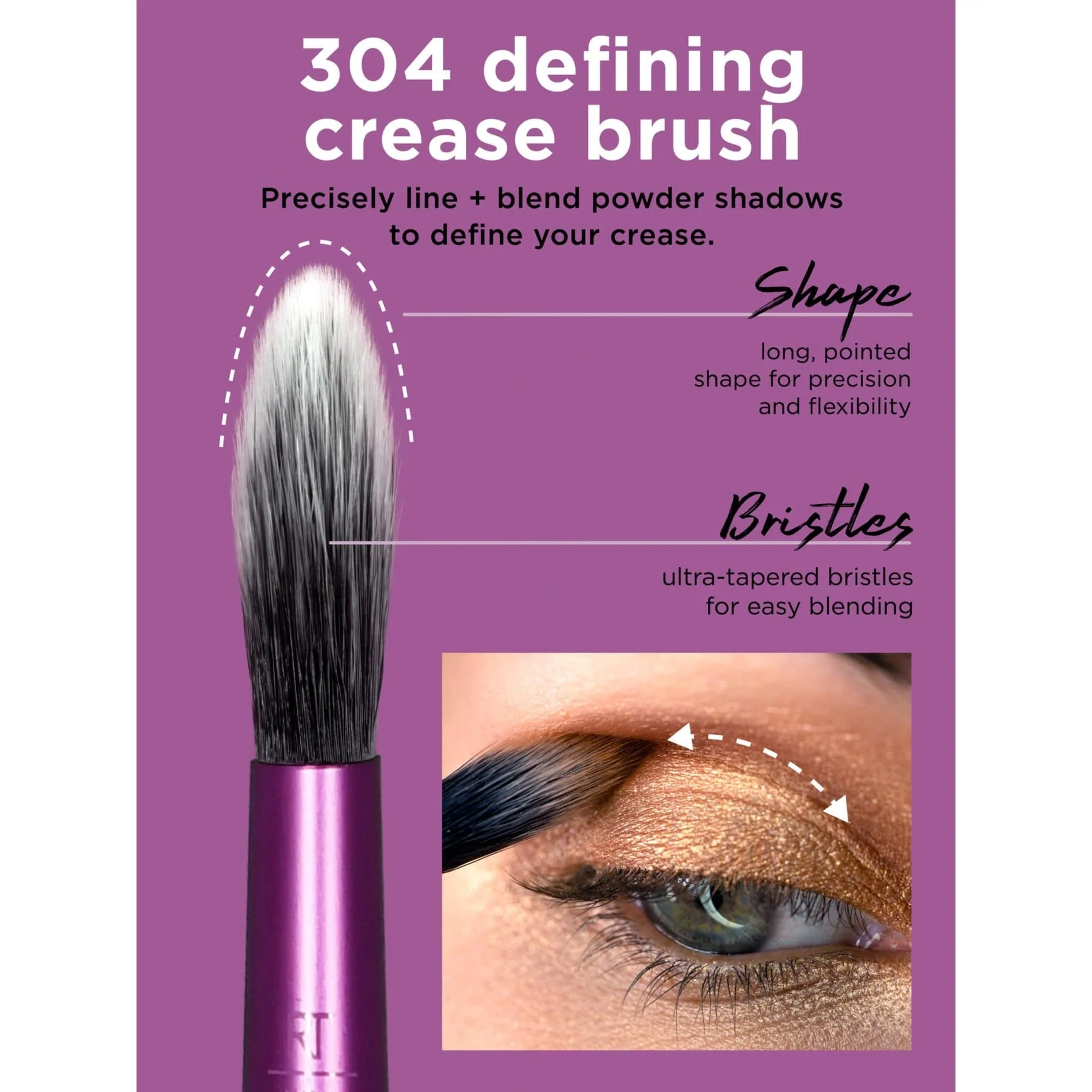 Real Techniques Everyday Eye Essentials Makeup Brush Kit, 8 Piece Set - Image 8