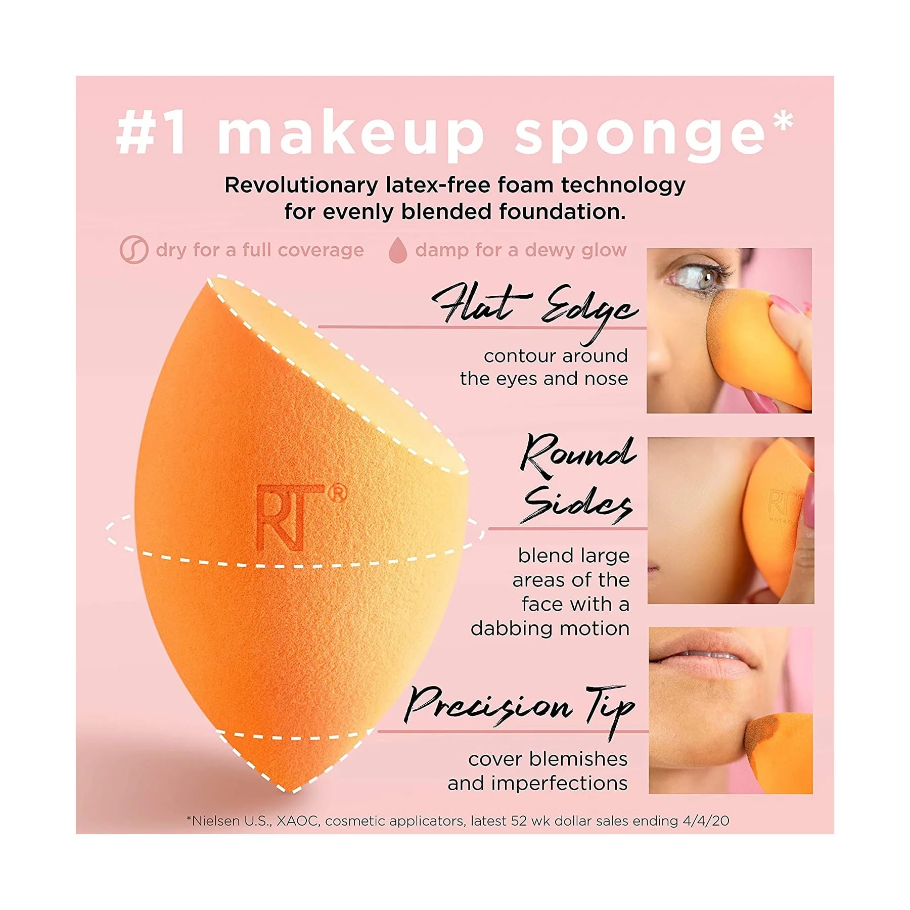 Real Techniques Miracle Complexion Sponges, 4 Piece Set - Image 3