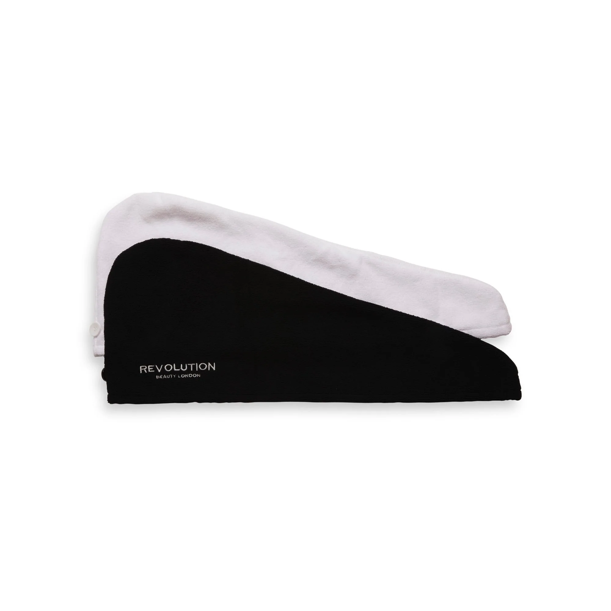 Revolution Haircare Plain Microfibre Hair Wraps Black & White 2pc