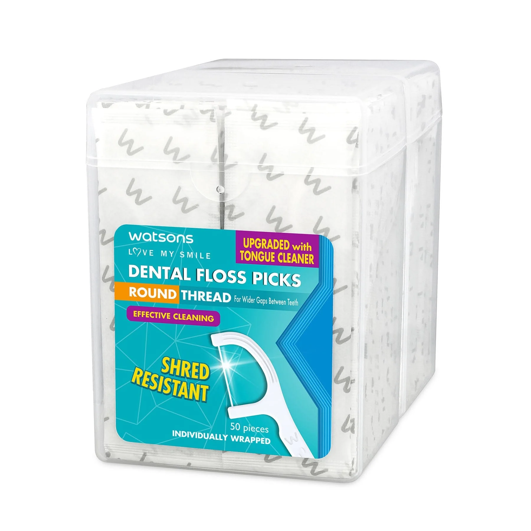 Round Thread Dental Floss Picks with Tongue Cleaner