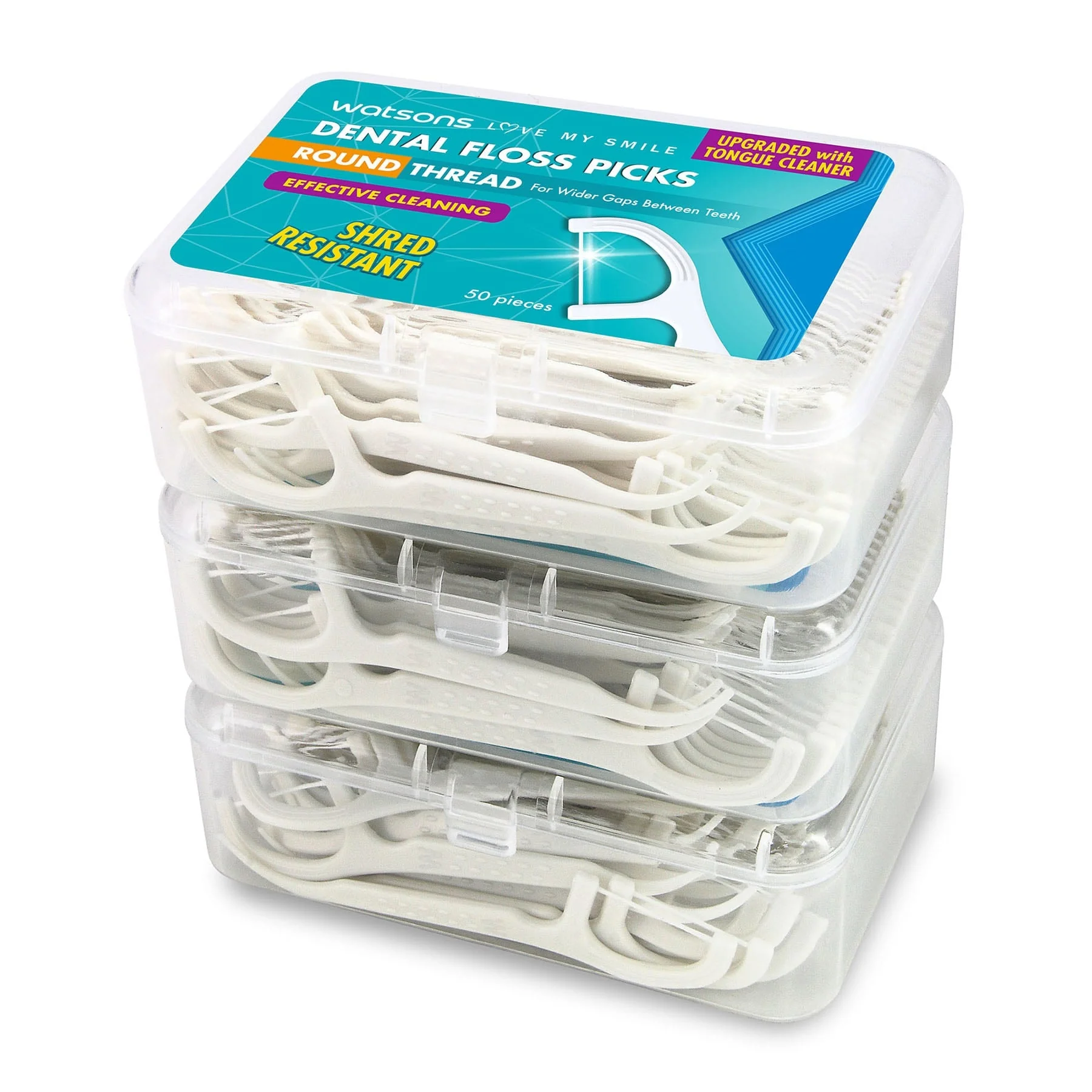 Round Thread Dental Floss Picks with Tongue Cleaner - Image 3
