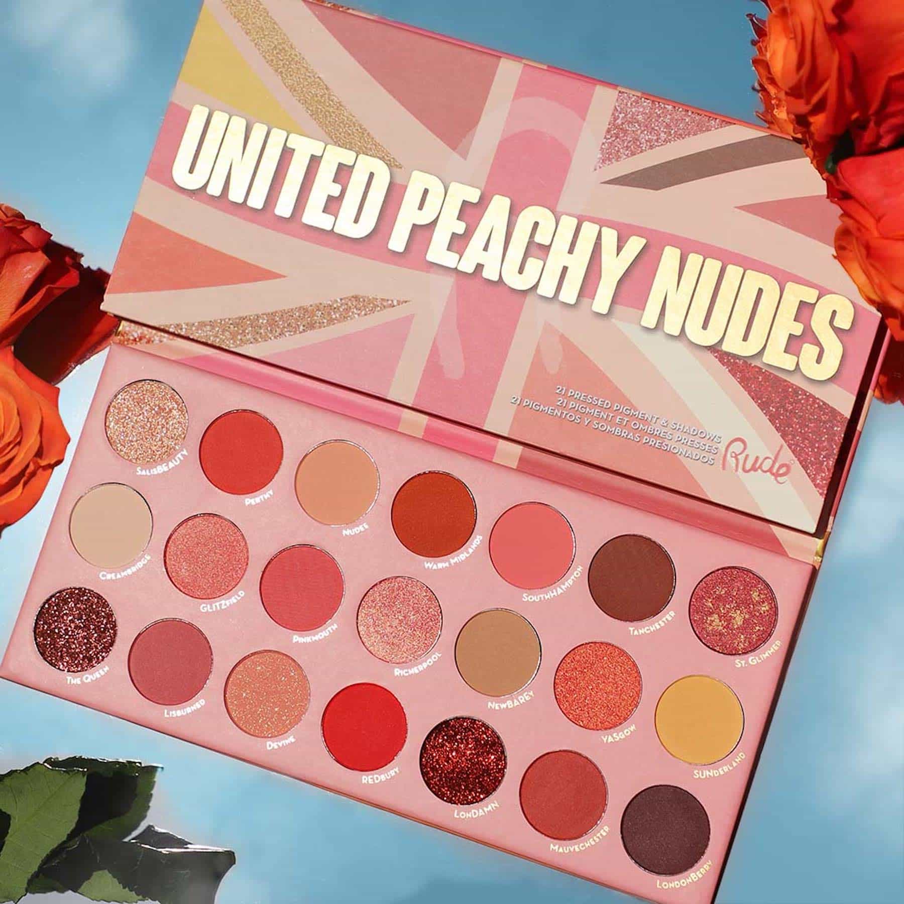Rude Rude United Peachy Nudes Pressed Pigment & Shadows Palette - 21 shades - Image 2
