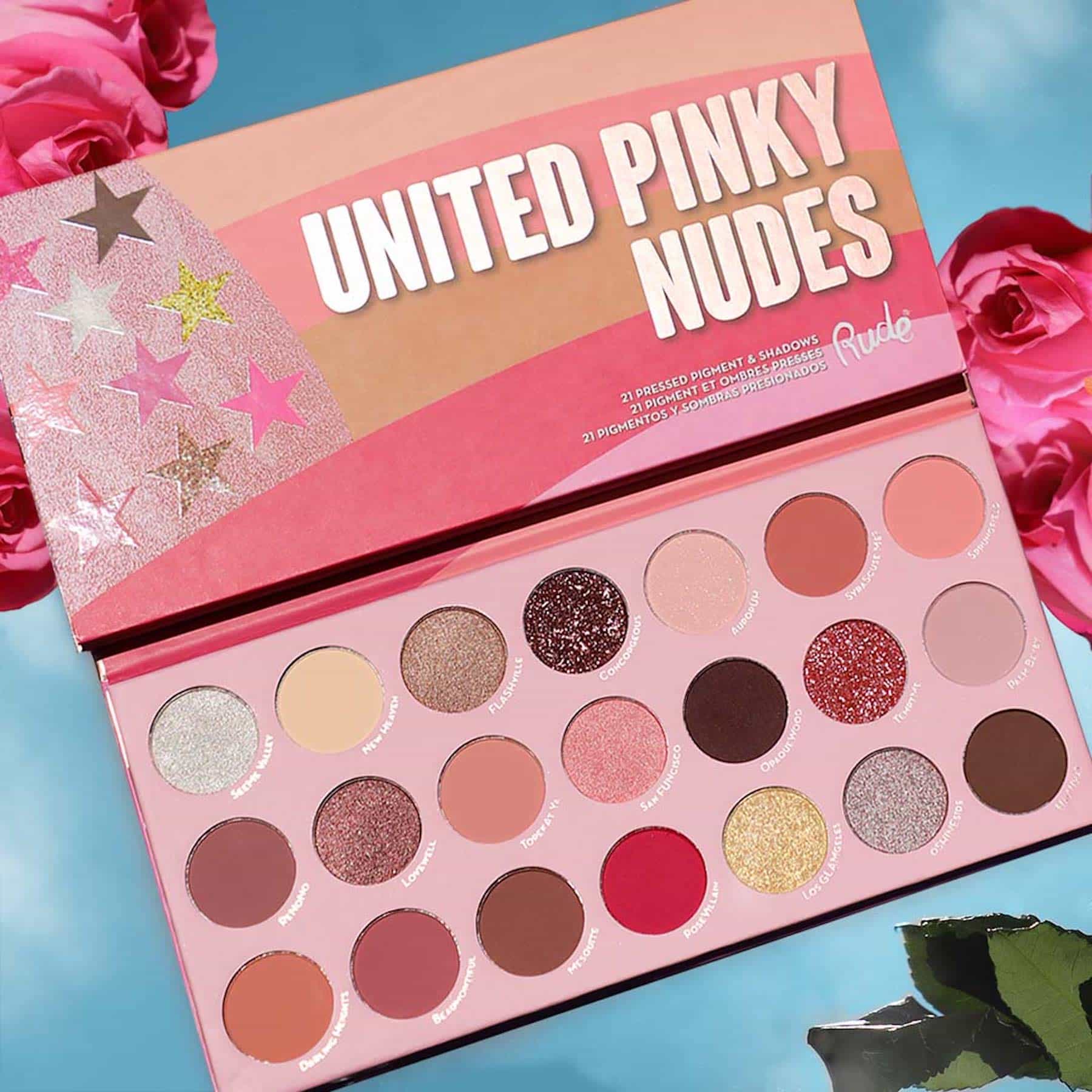 Rude Rude United Pinky Nudes Pressed Pigment & Shadows Palette - 21 shades - Image 2