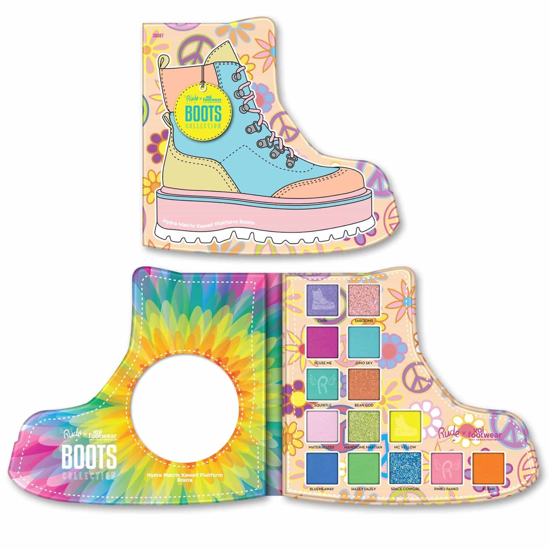 Rude Rude x Koi Footwear Boots Collection Eyeshadow Palette - 14 shades