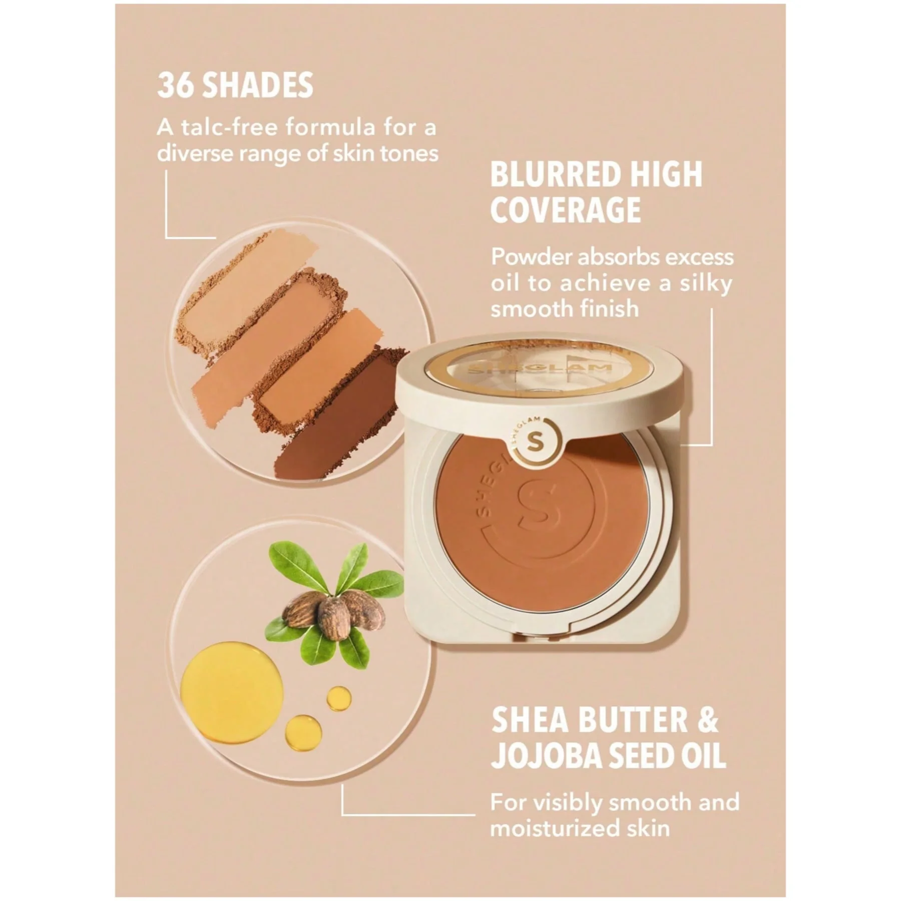 Sheglam High Coverage Powder Foundation 11g - Image 13