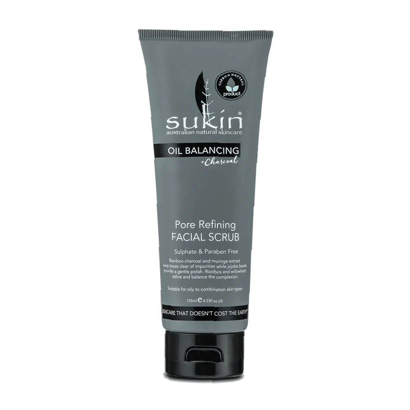 Sukin Oil Balancing Pore Refining Facial Exfoliating Scrub Charcoal 125ml