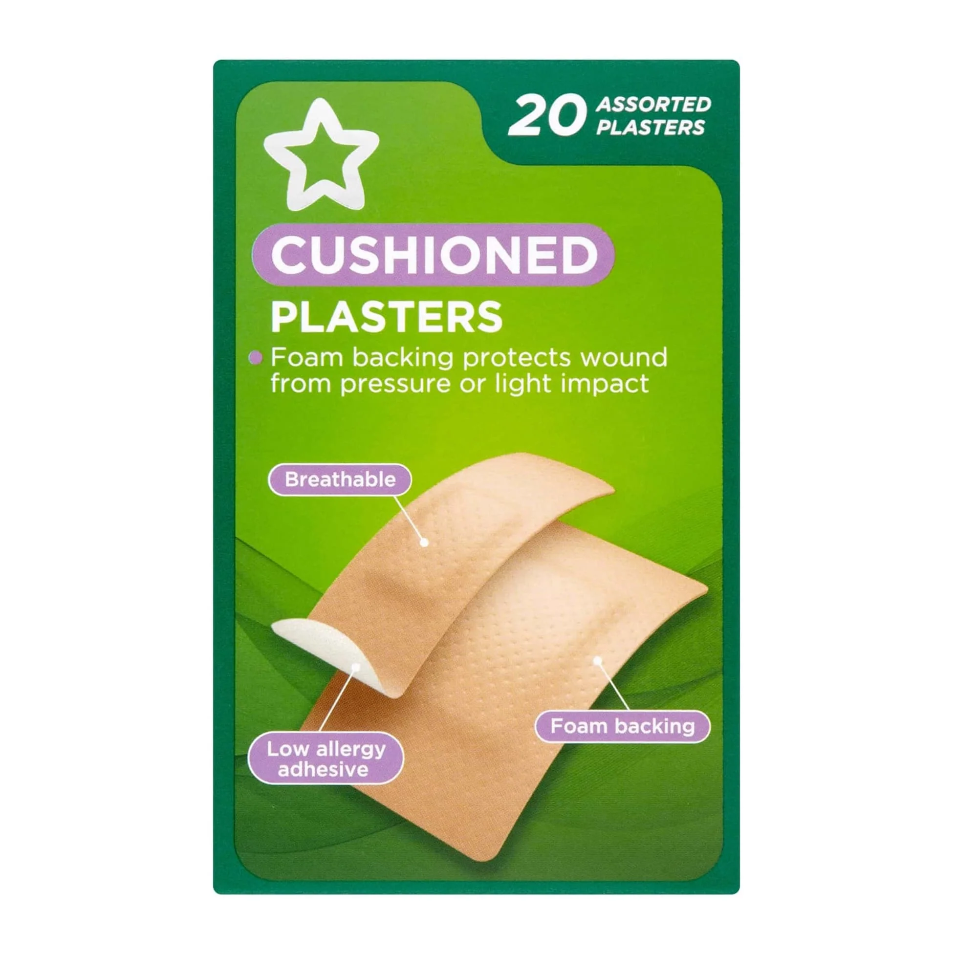 Superdrug Cushioned Plasters 20pcs