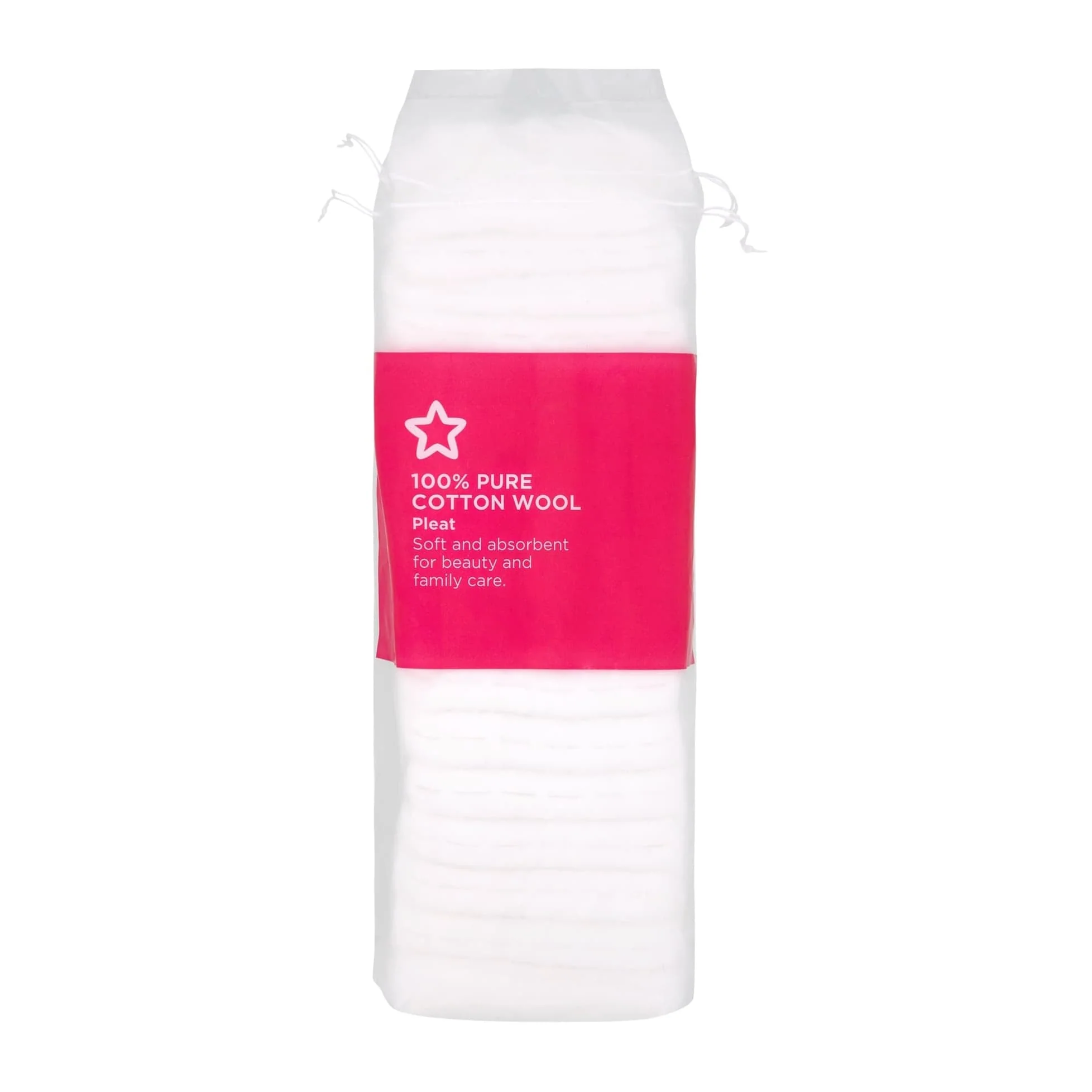 Superdrug Pleated Cotton Wool Puffs 100pcs