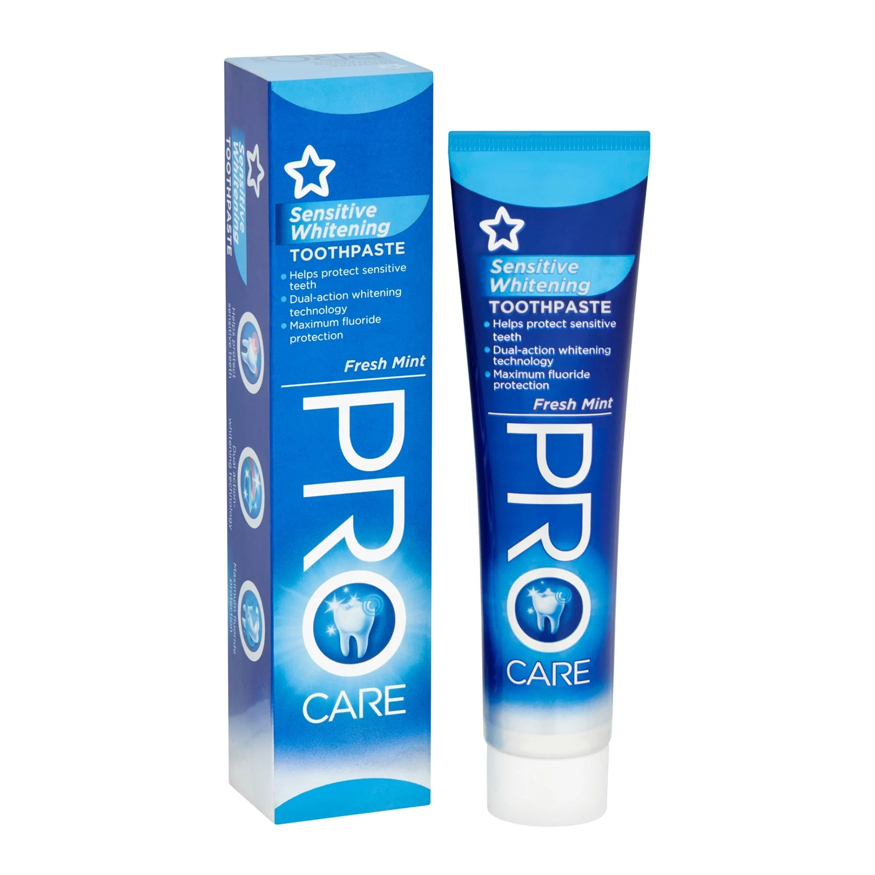 Superdrug Pro Care Sensitive Whitening Toothpaste Fresh Mint 25ml