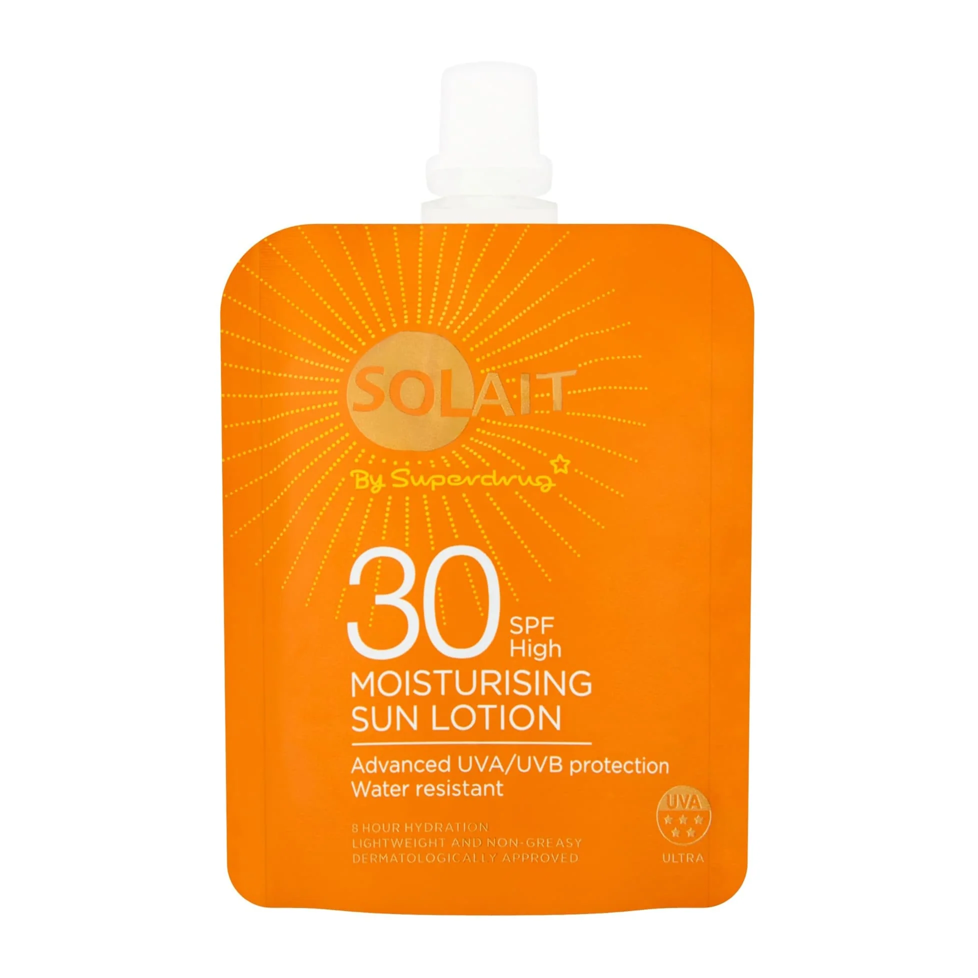 Superdrug Solait Moisturising Sun Lotion Cream Pouch SPF30 50ml
