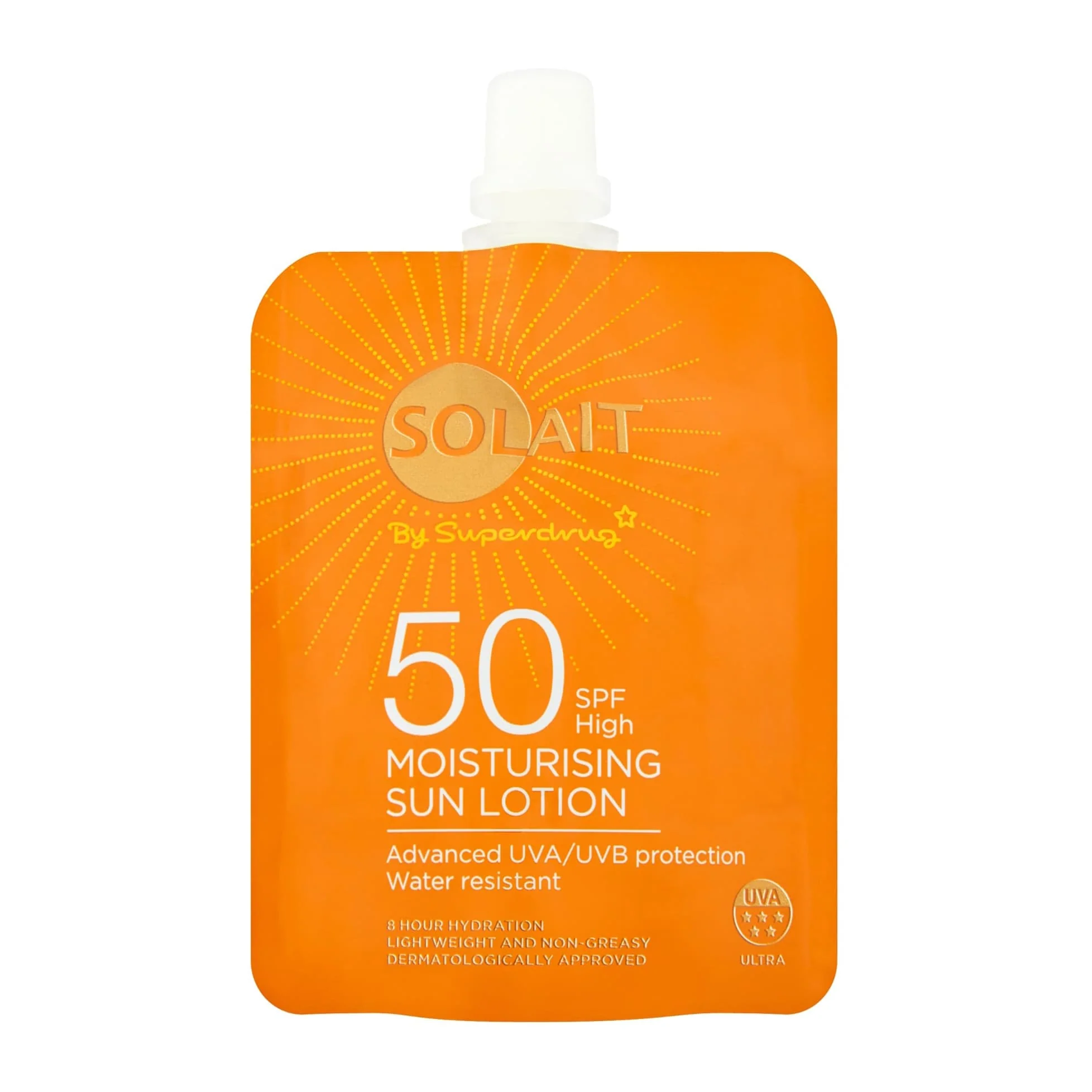 Superdrug Solait Moisturising Sun Lotion Cream Pouch SPF50 50ml
