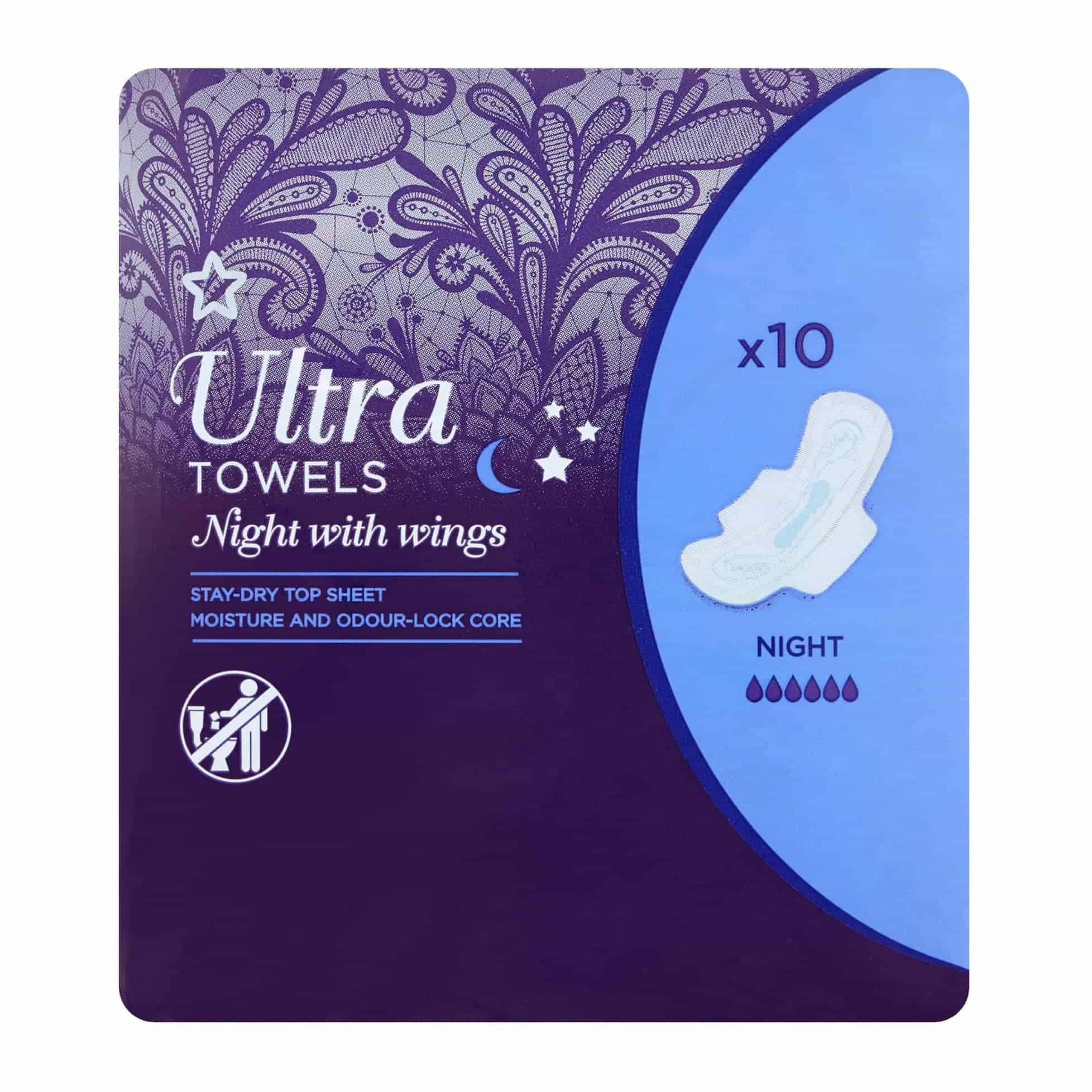 Superdrug Ultra Sanitary Napkins Night With Wings 20pcs