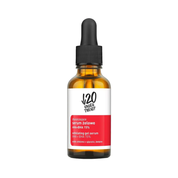 Under Twenty Anti Acne Antibacterial Exfoliating Gel Serum Aha & Bha Acids Vegan