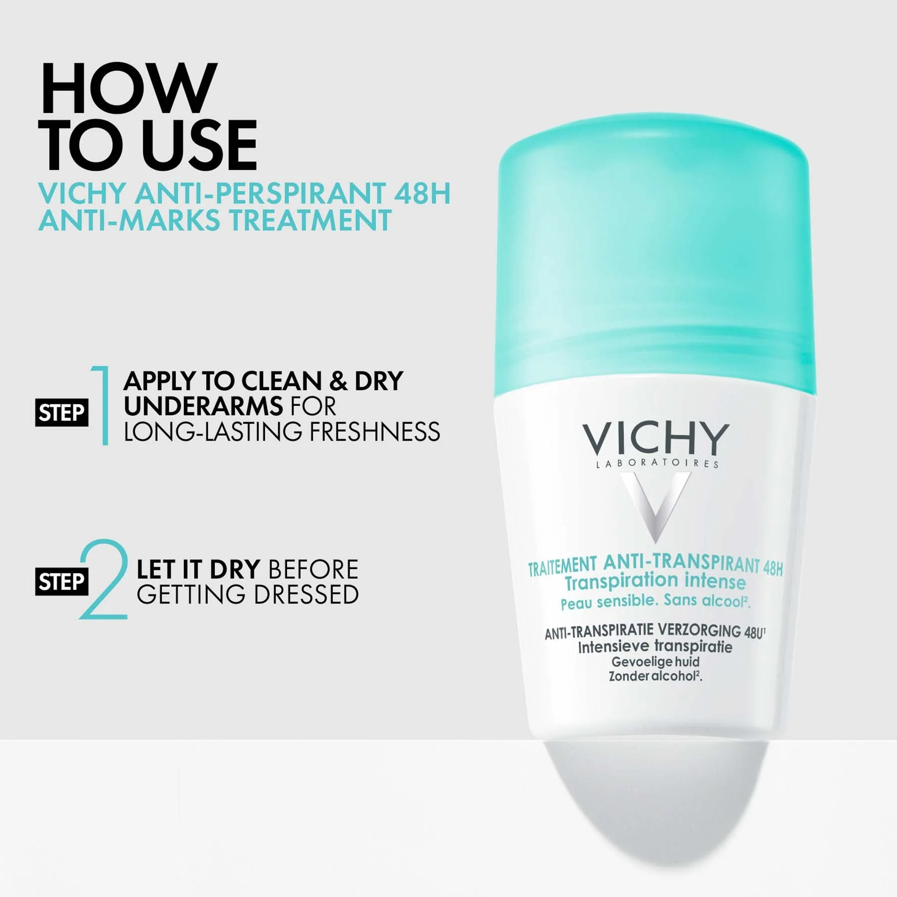 Vichy Deo Traitement Anti-transpirant 48h Roll-on 50ml - Image 2