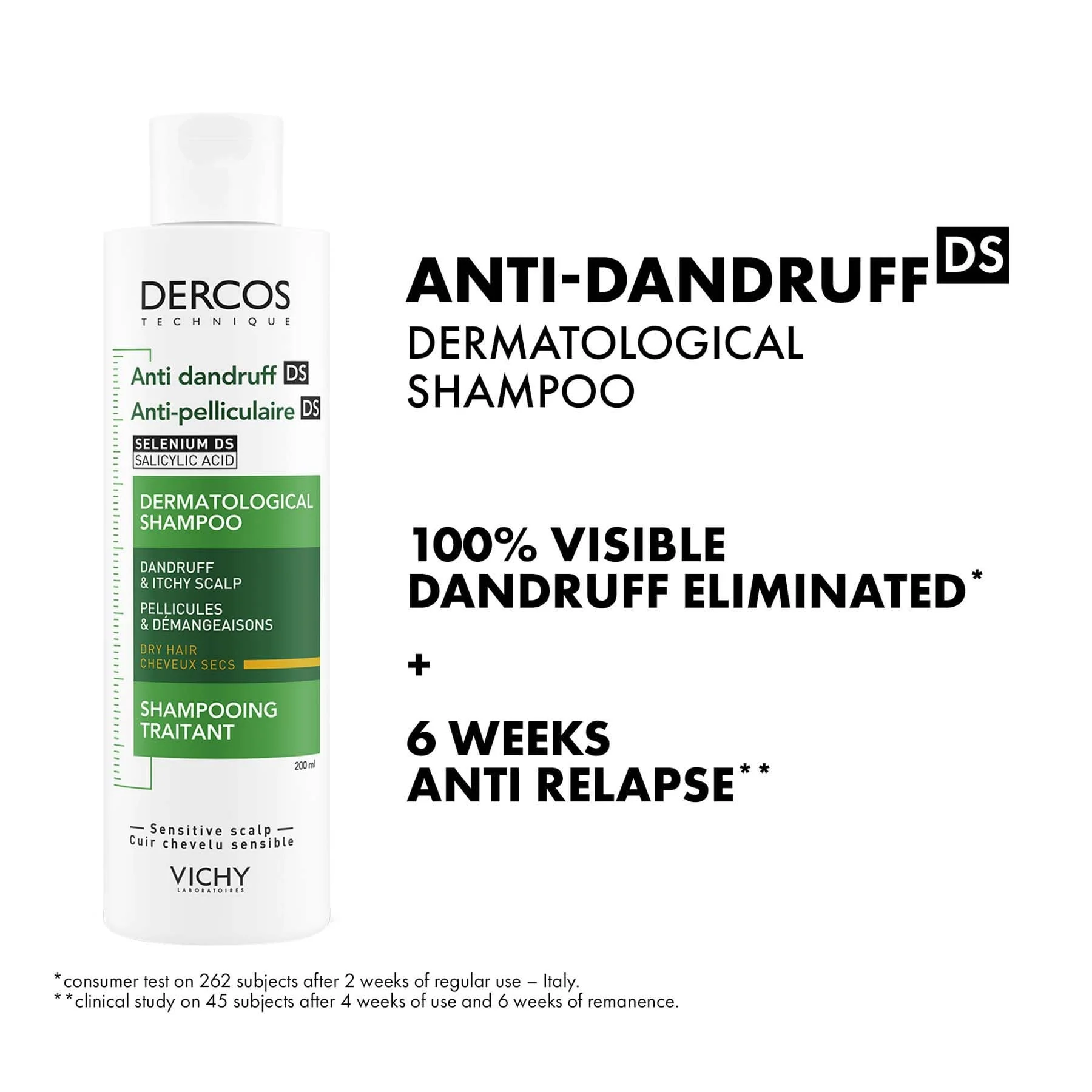 Vichy Dercos Anti Dandruff Shampoo for Dry Hair - Image 2