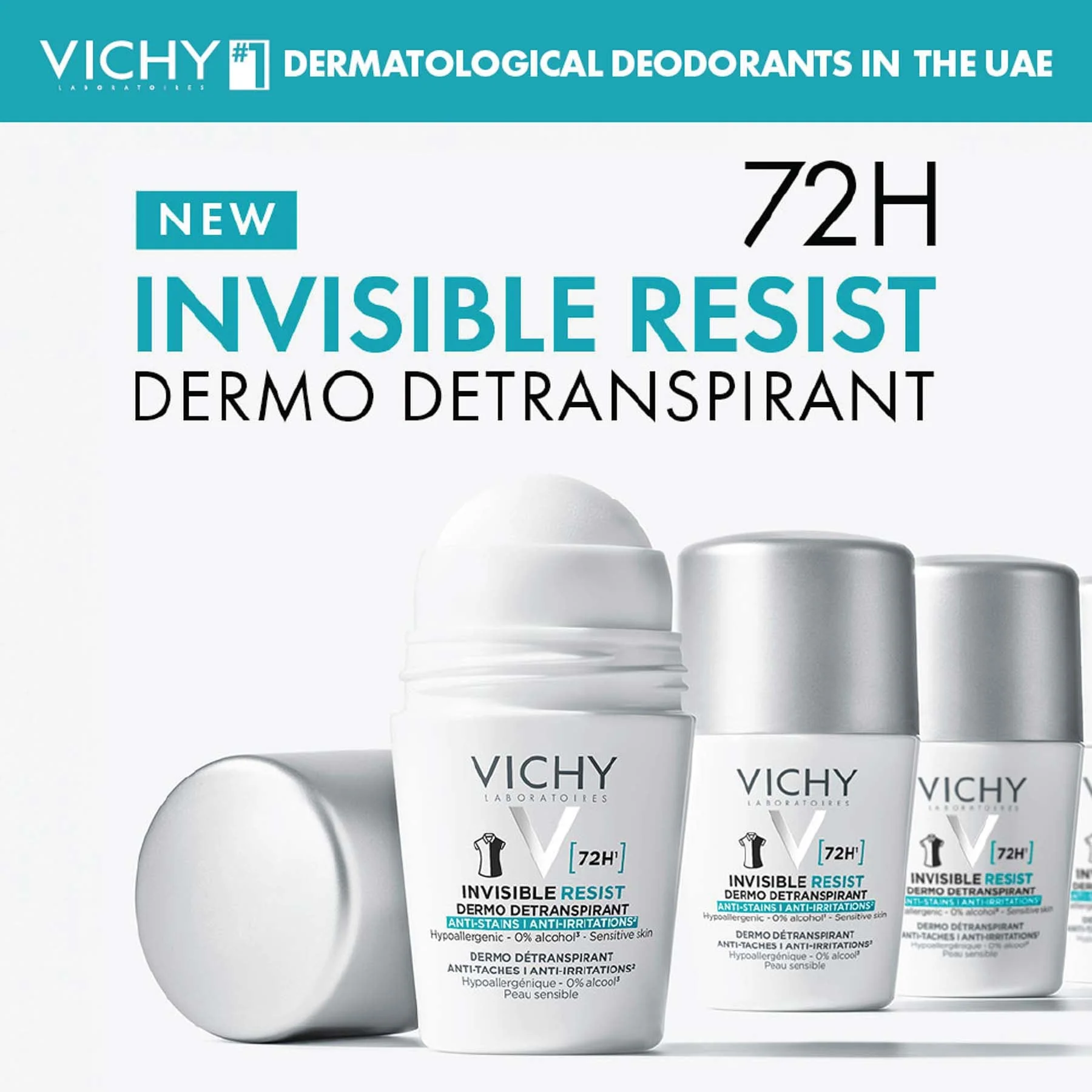 Vichy Invisible Resist 72h Roll-on Deodorant 50 Ml - Image 2