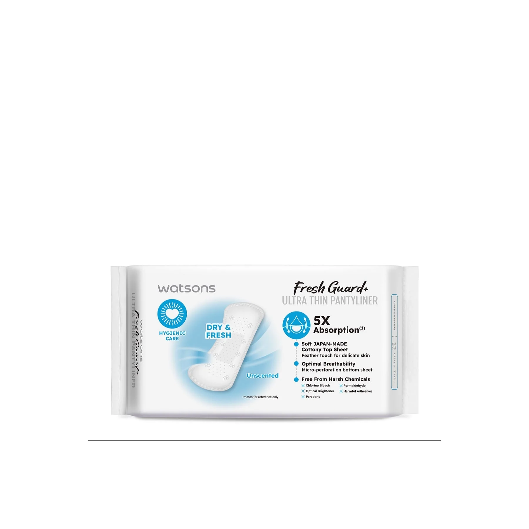 Watsons Fresh Guard+ Ultra Thin Pantyliner Uncented 15cm 40s