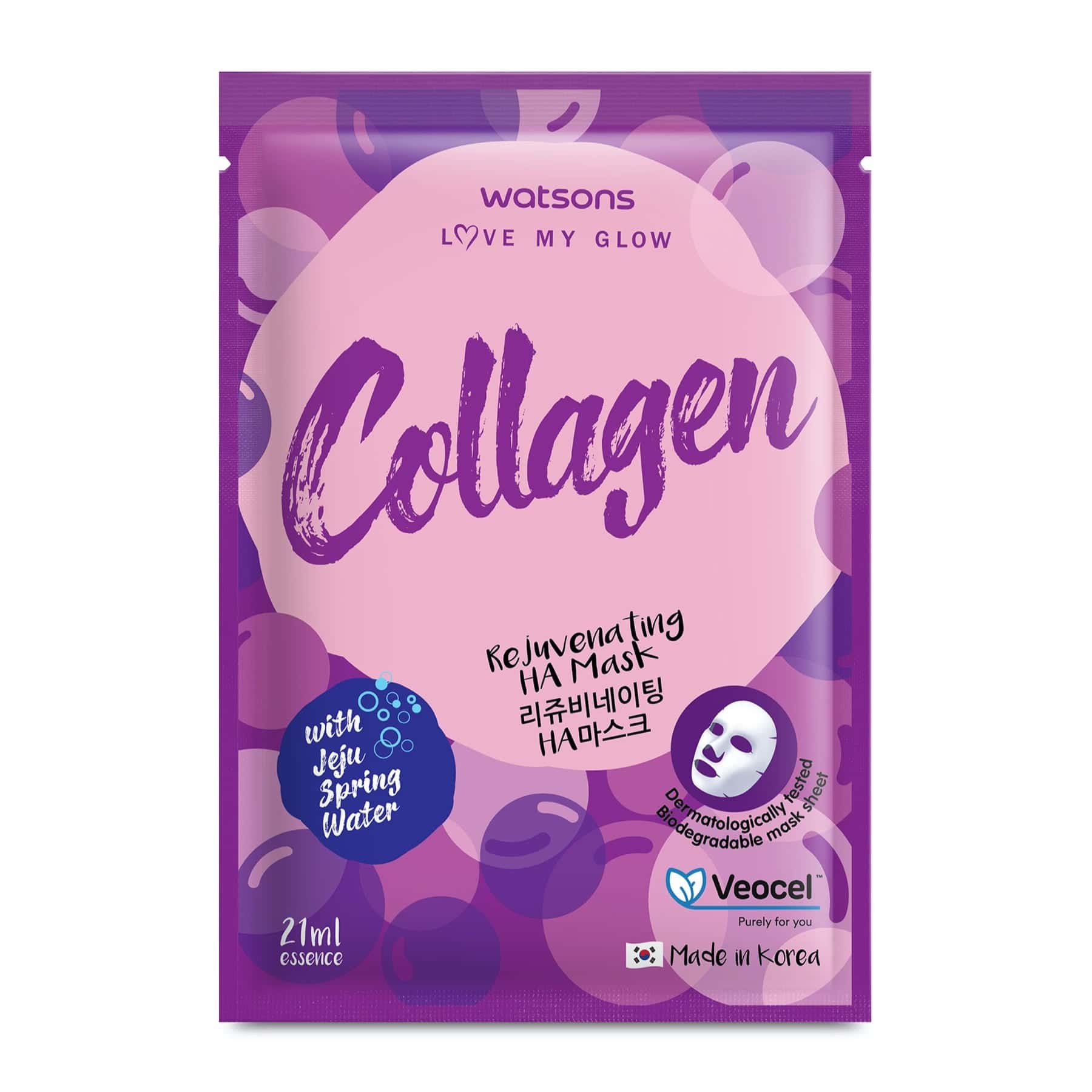 Watsons Love My Glow Rejuvenating Sheet Mask Collagen & HA 1pc