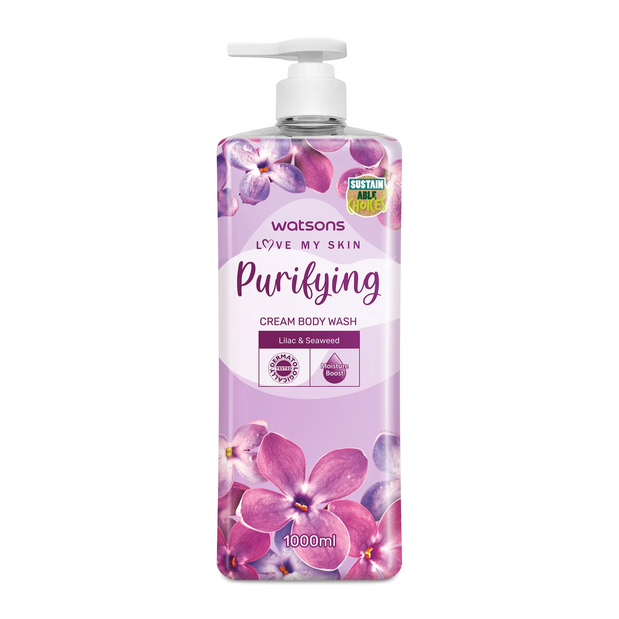 Watsons Purifying Cream Body Wash 1000ml